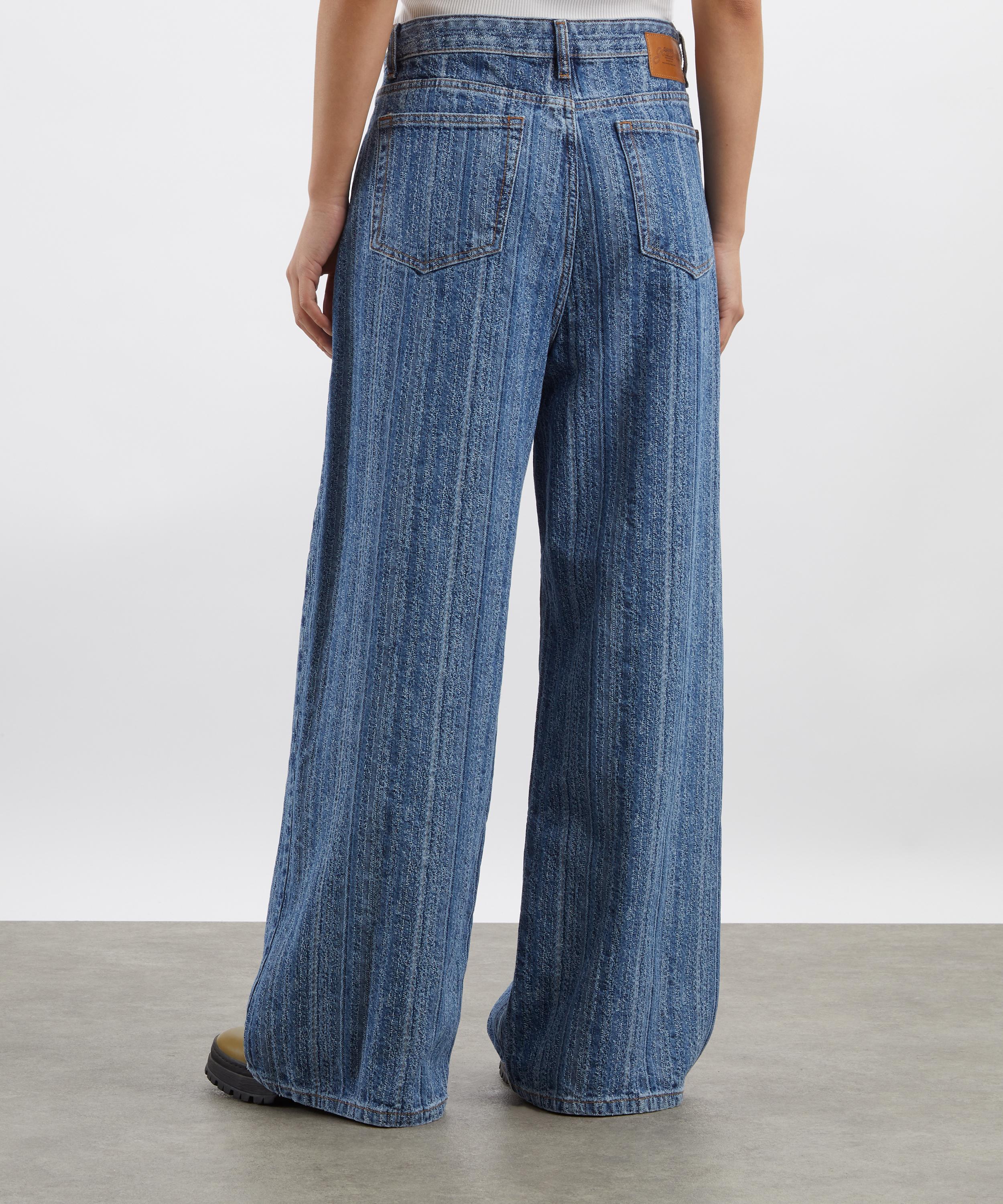 Ganni - Striped Baggy Jeans image number 3