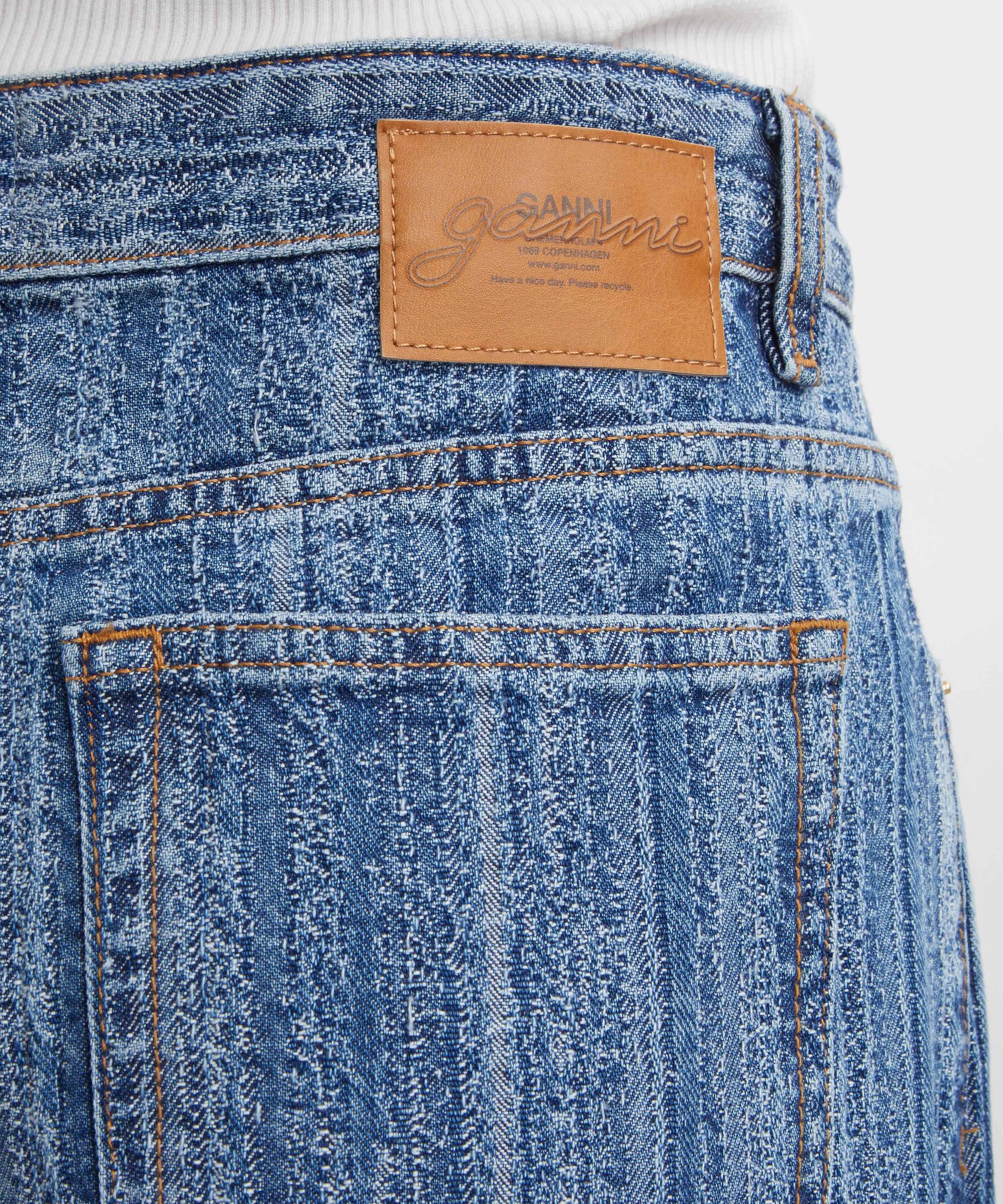 Ganni - Striped Baggy Jeans image number 4