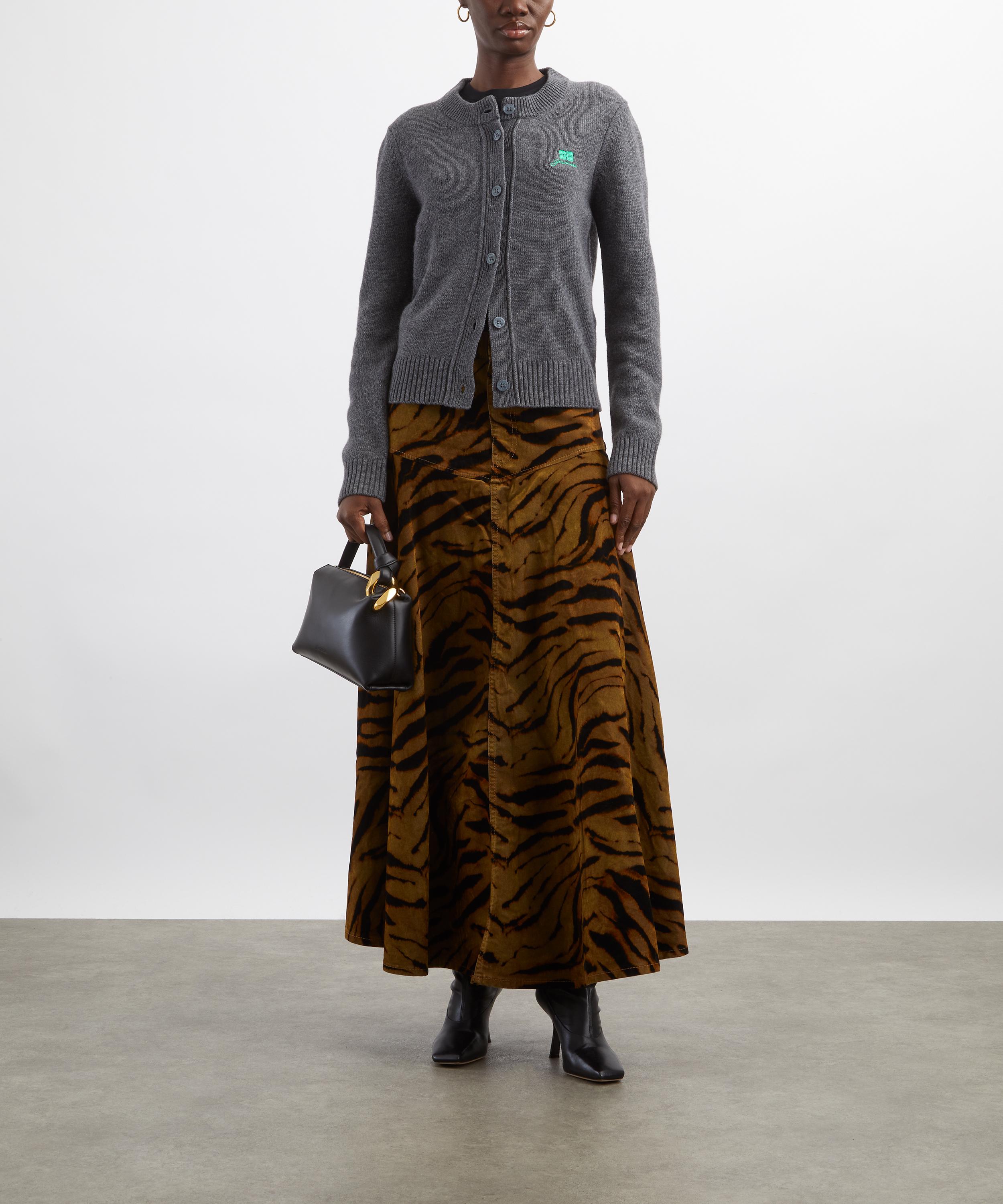 Ganni - Printed Flock Denim Skirt image number 1