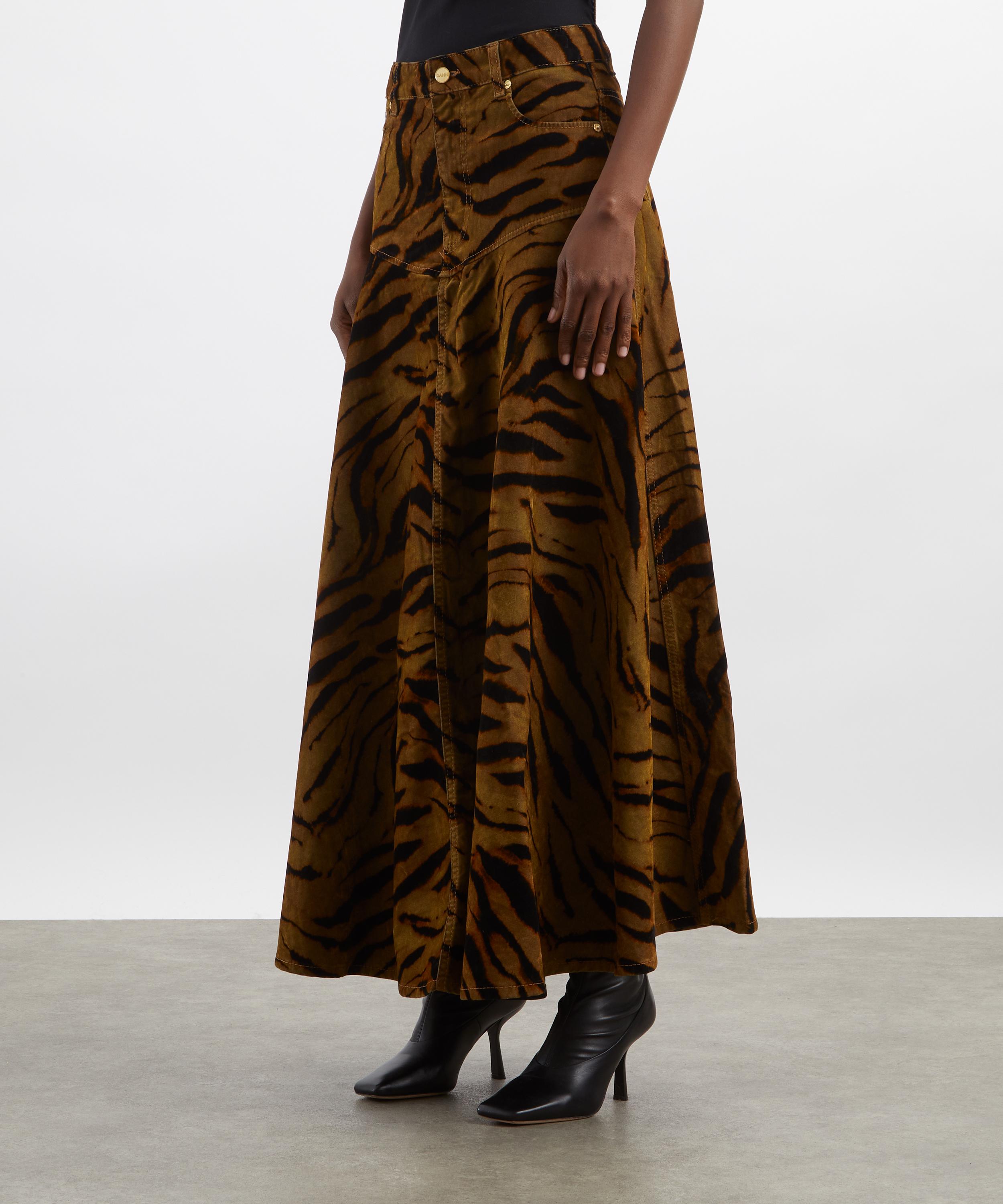Ganni - Printed Flock Denim Skirt image number 2