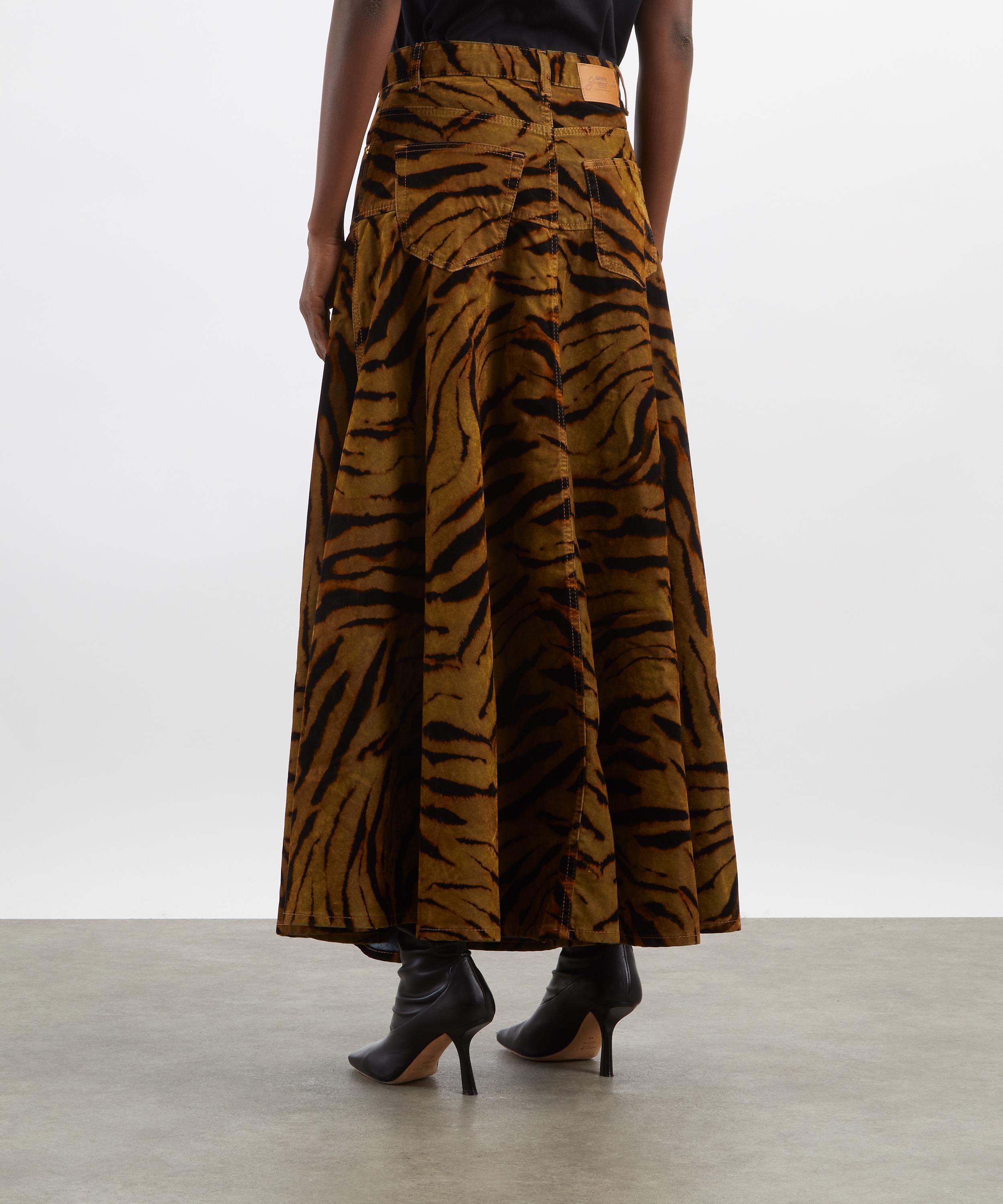 Ganni - Printed Flock Denim Skirt image number 3