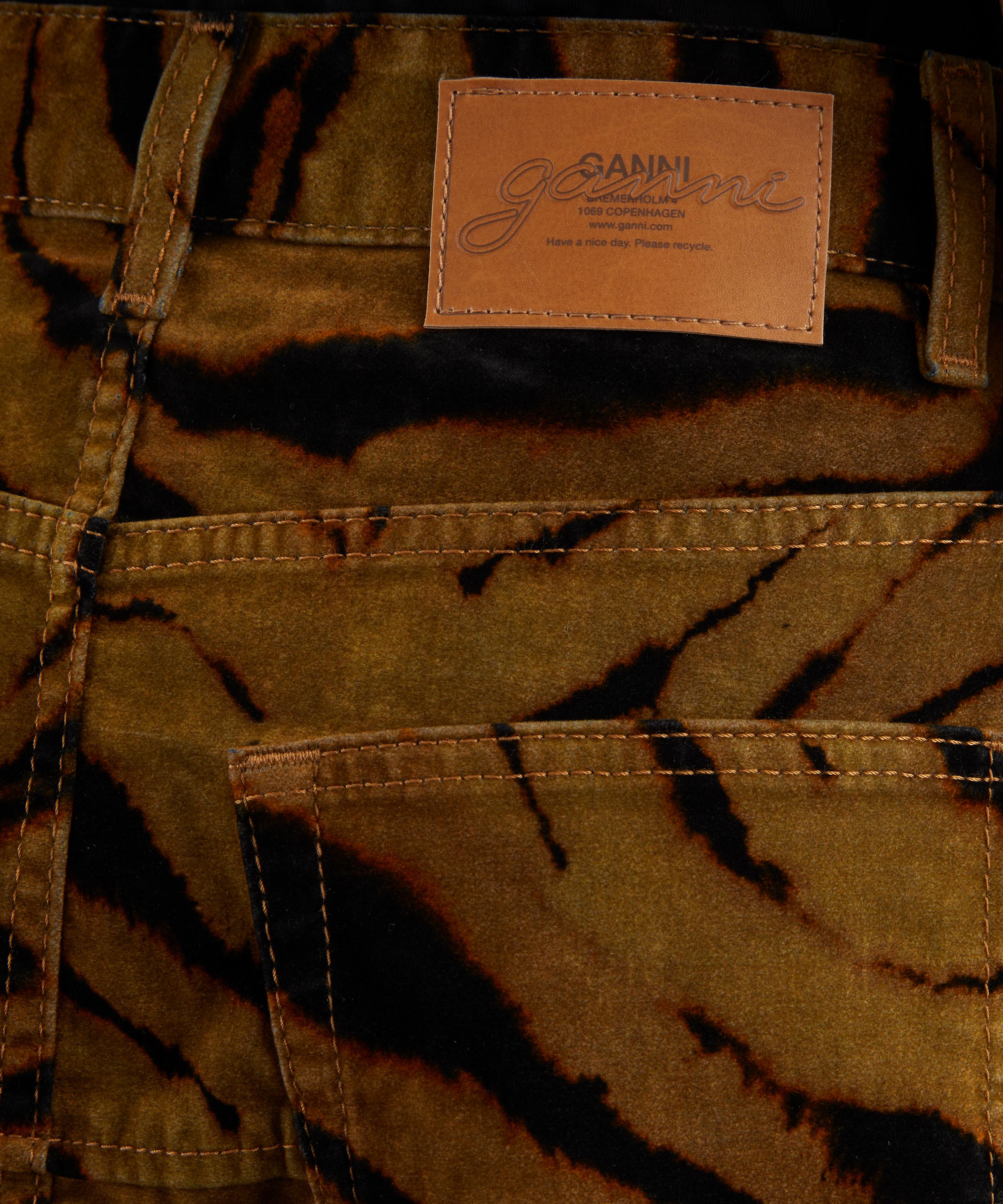 Ganni - Printed Flock Denim Skirt image number 4