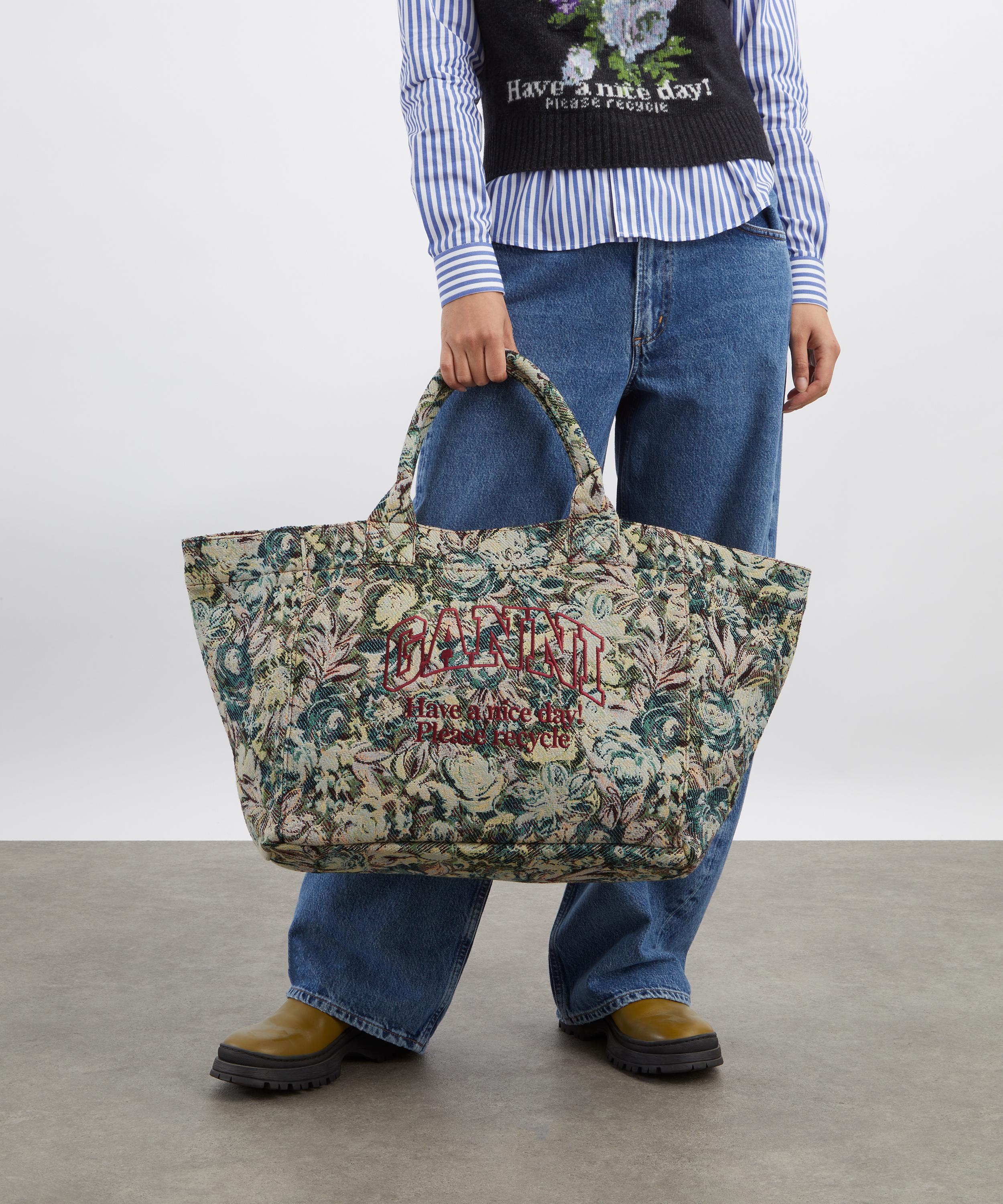 Ganni - Tapestry Print XXL Reversible Shopper Tote image number 1