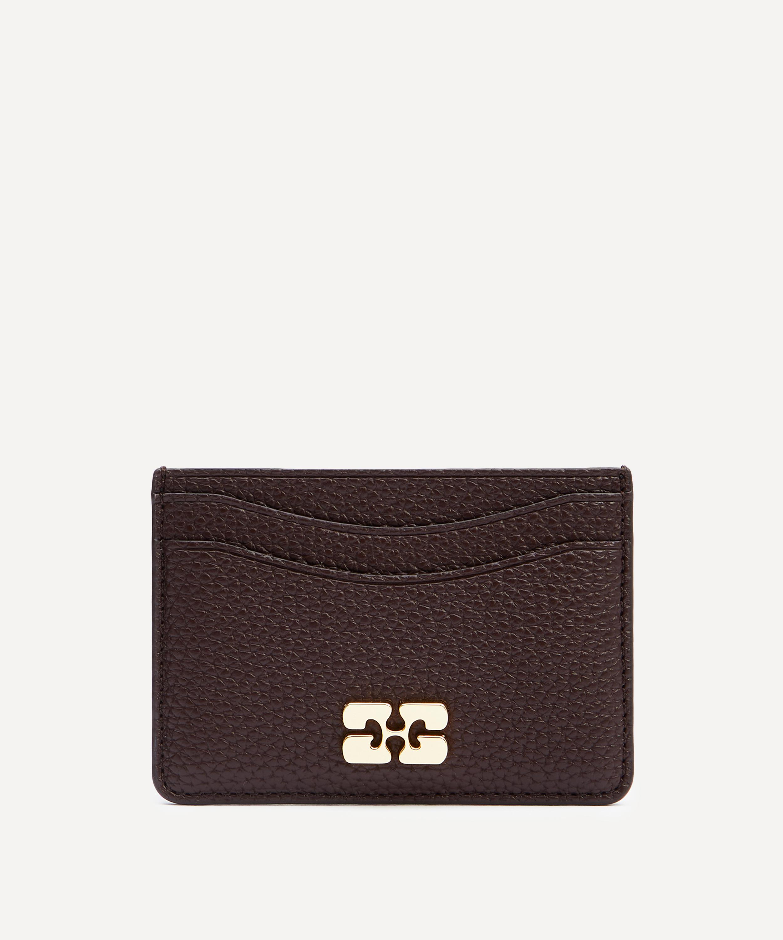 Ganni - Brown Bou Grained Cardholder image number 0