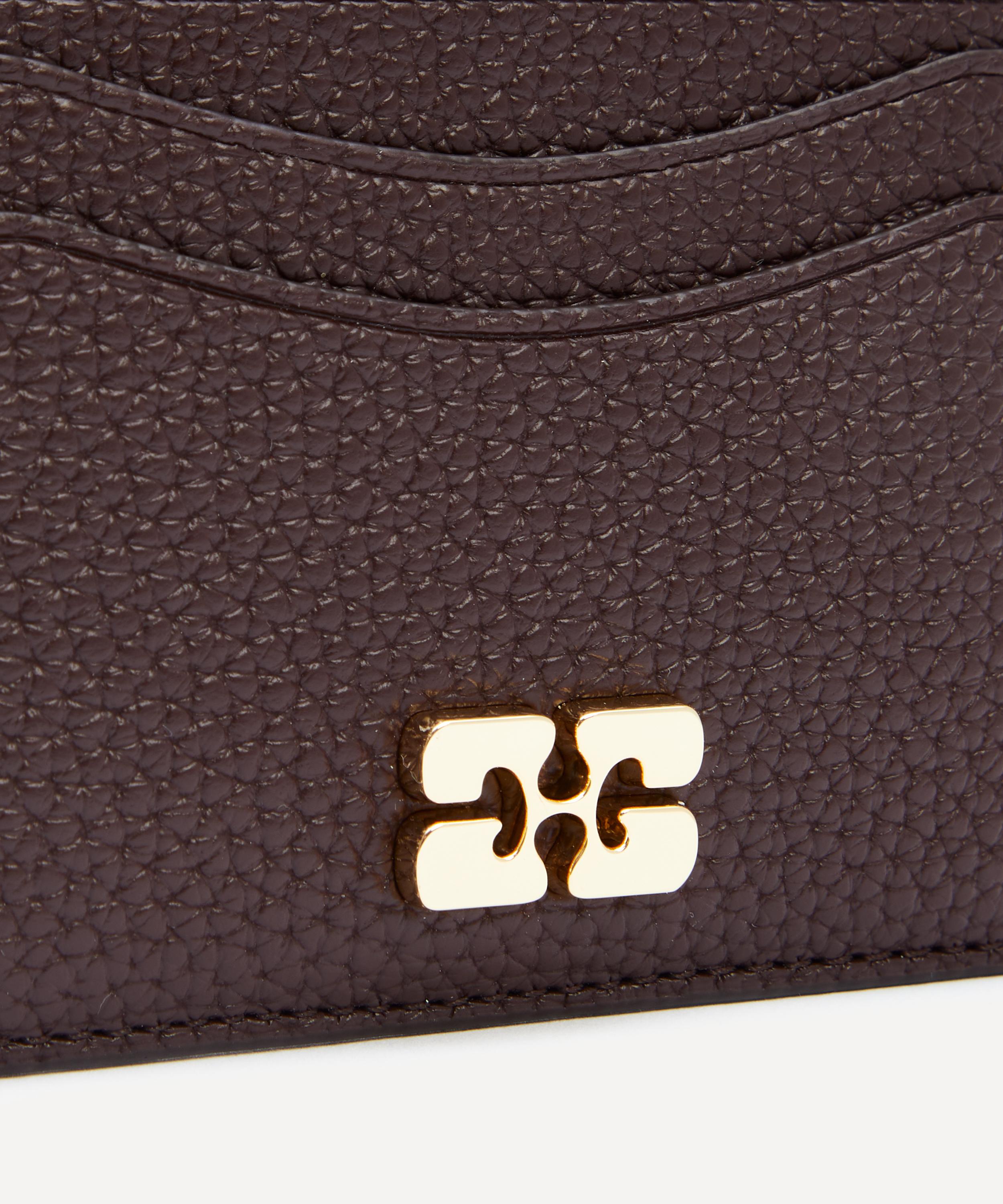 Ganni - Brown Bou Grained Cardholder image number 3