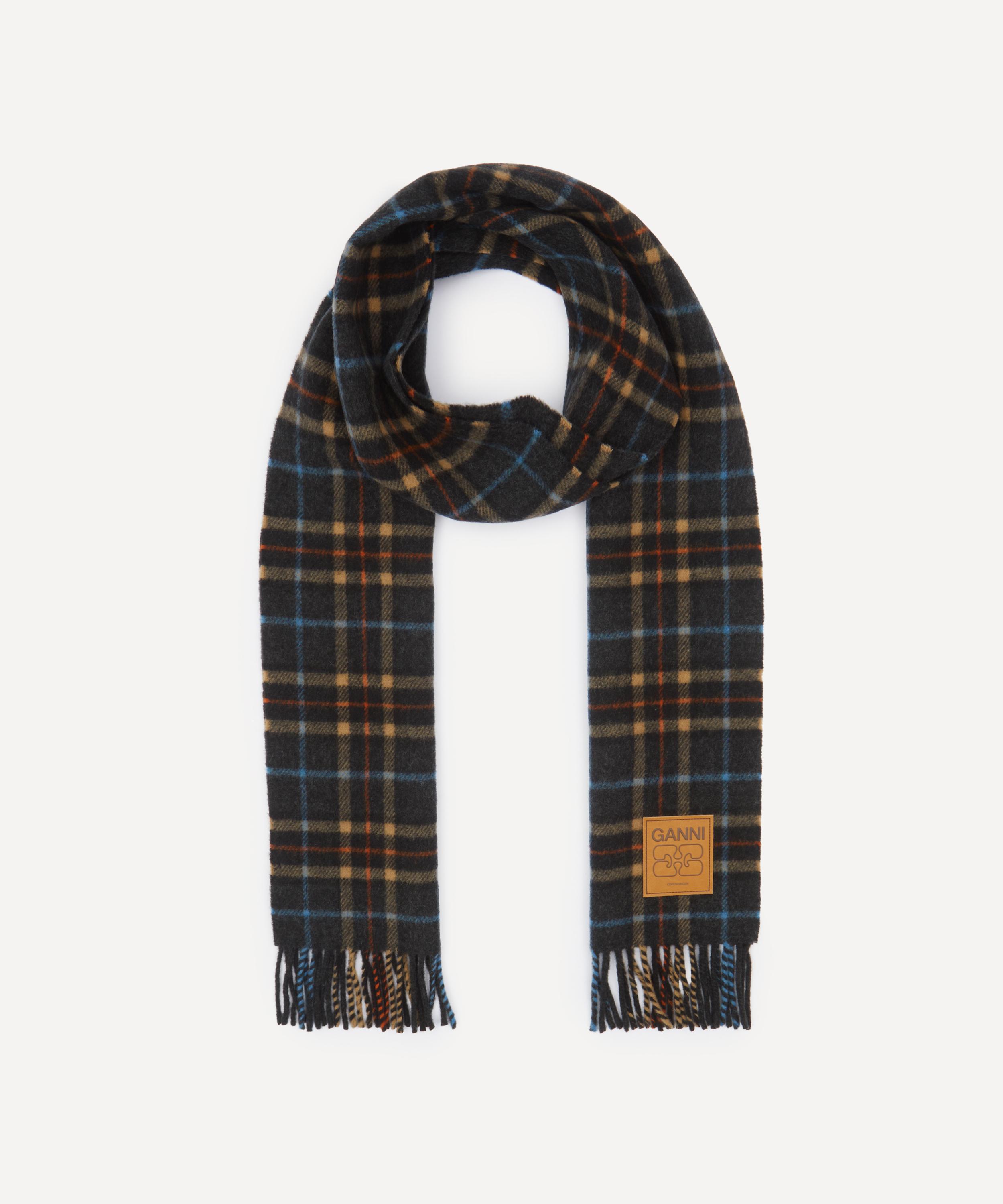 Ganni - Double Face Wool Check Scarf image number 0