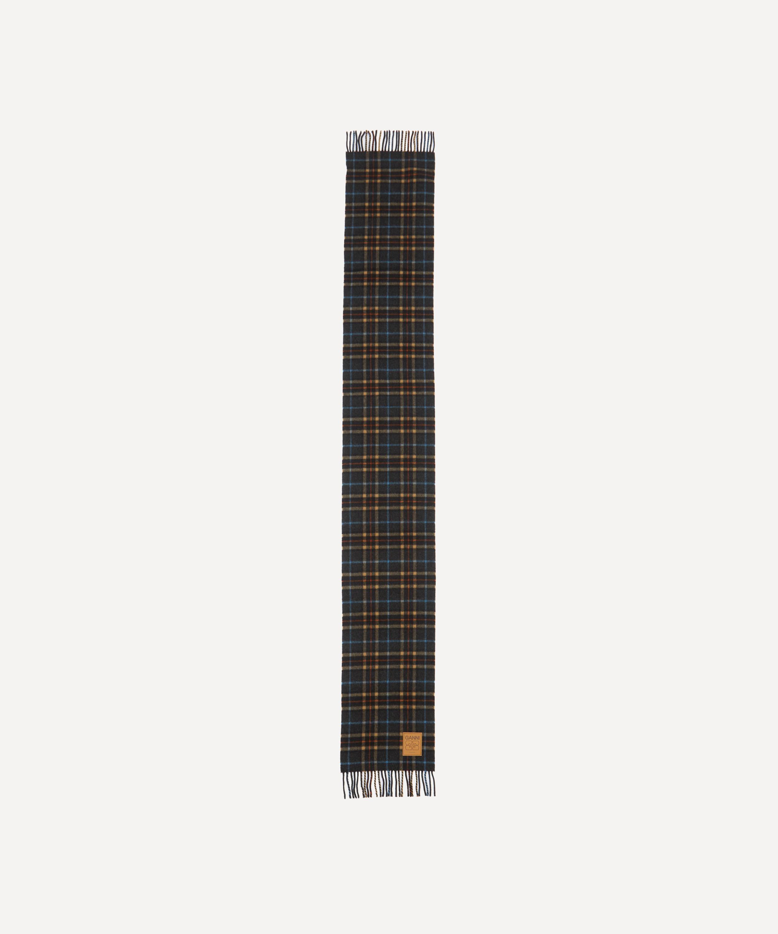 Ganni - Double Face Wool Check Scarf image number 1