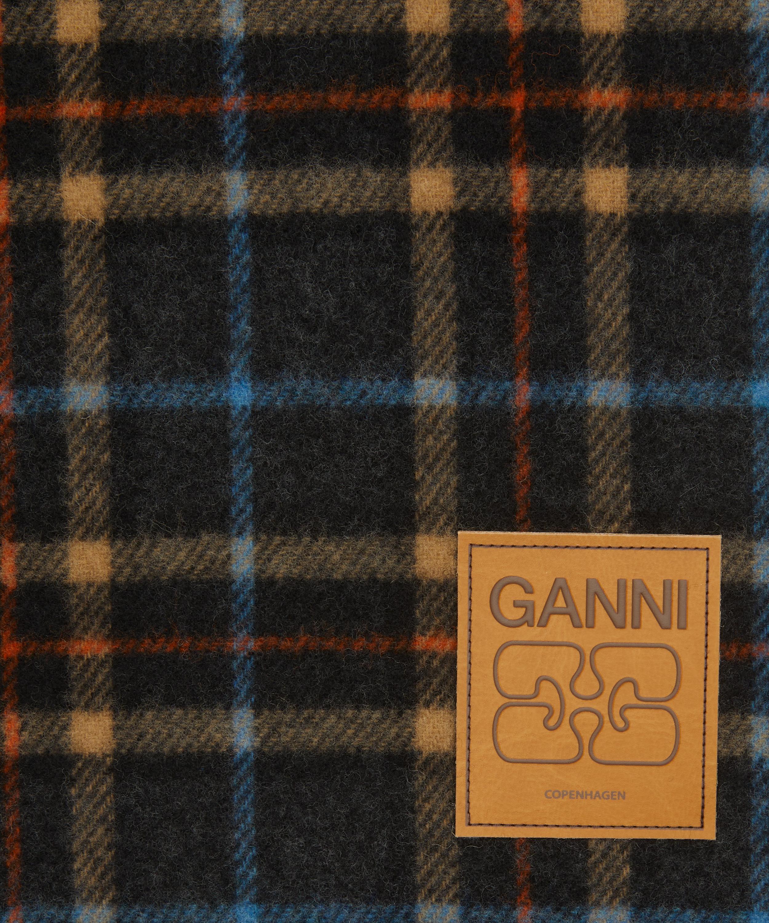 Ganni - Double Face Wool Check Scarf image number 2