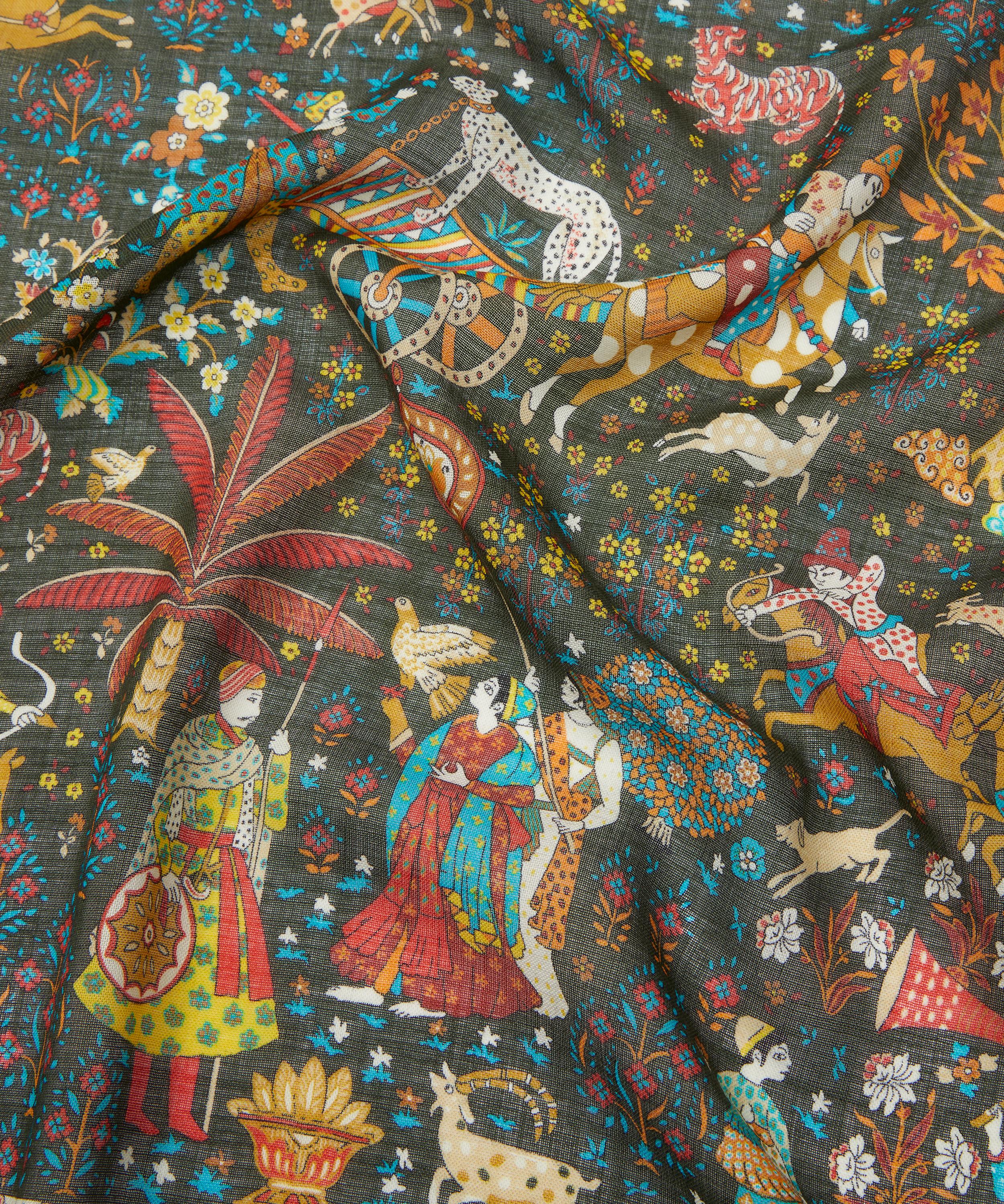 Drakes Mughal Garden Print Wool-Silk Scarf | Liberty