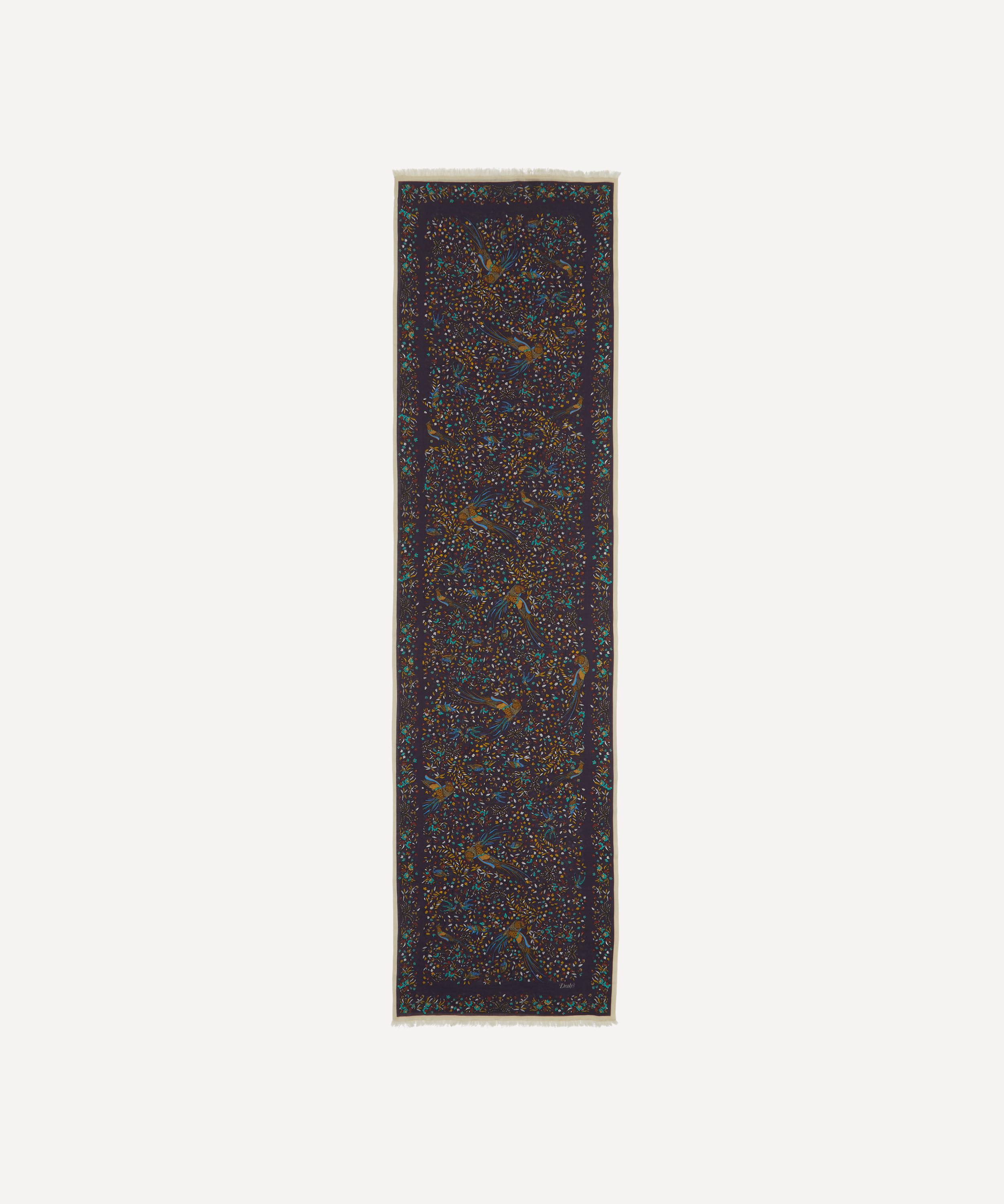 Drakes - Birds of Paradise Tubular Wool Silk Scarf image number 1