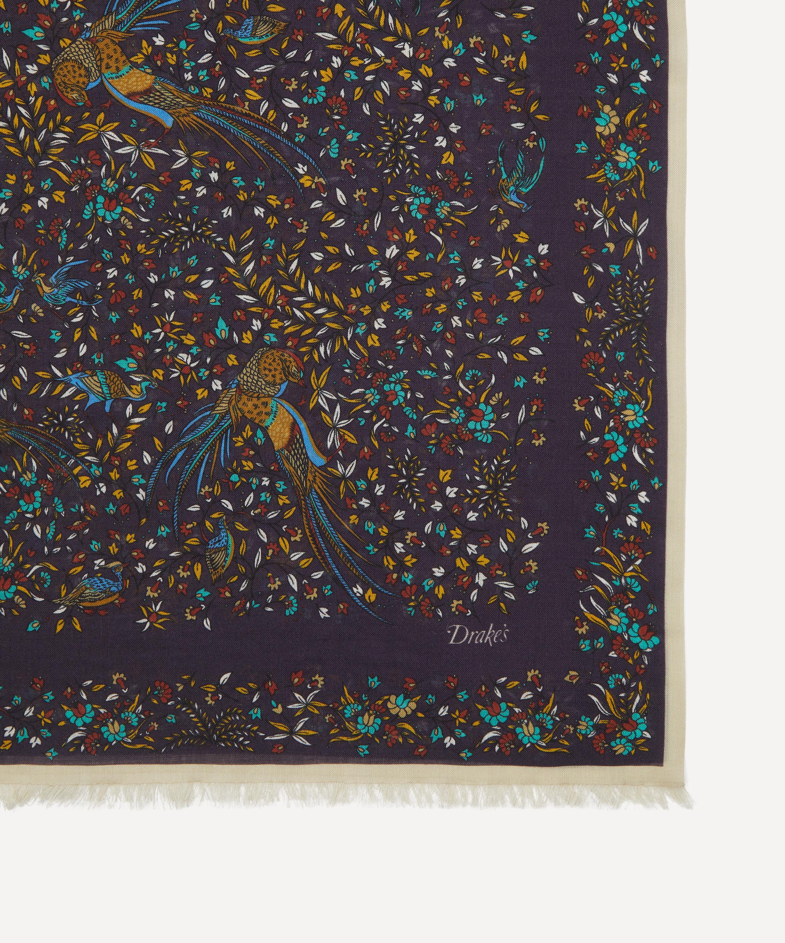 Drakes - Birds of Paradise Tubular Wool Silk Scarf image number 2