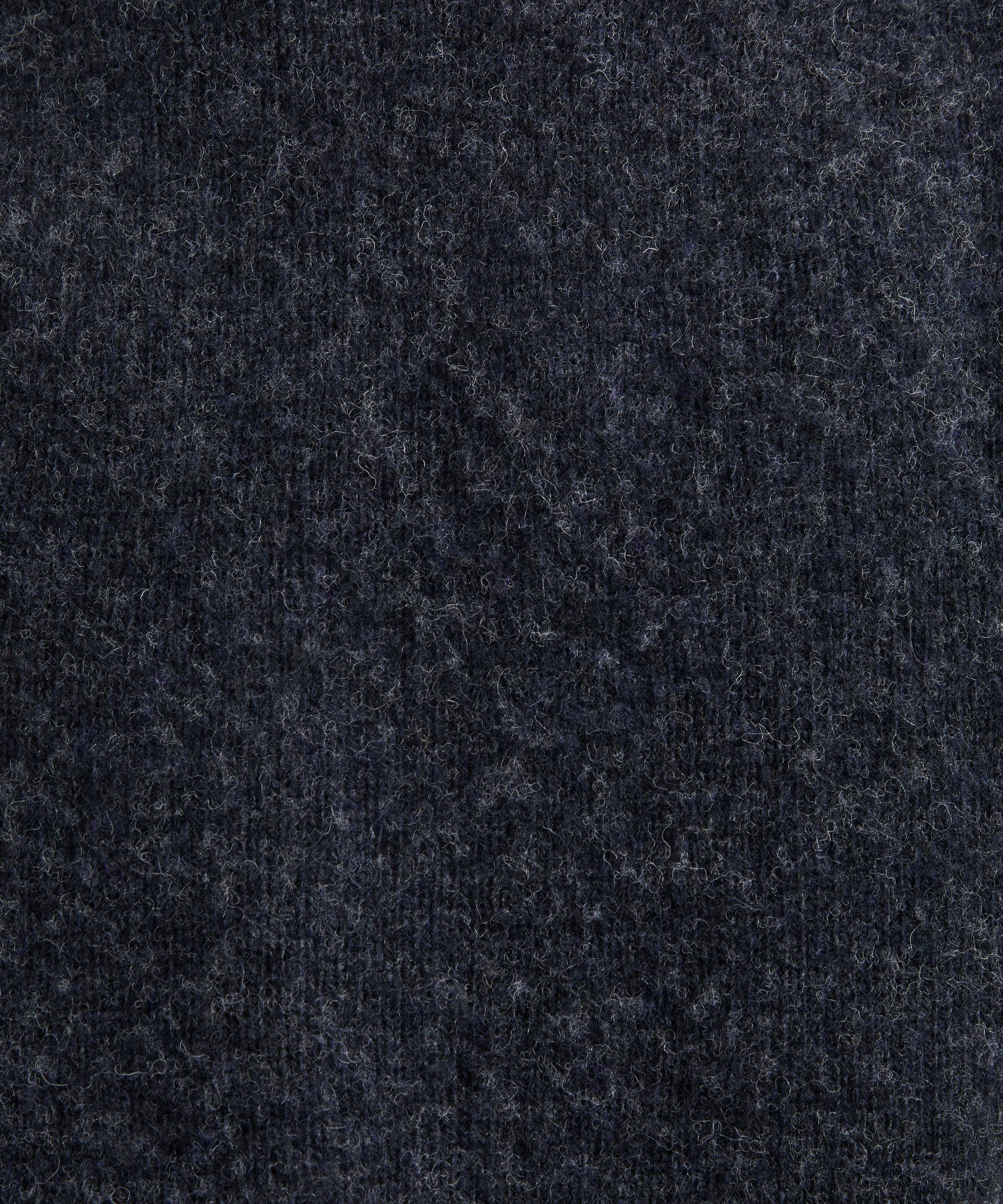 Drakes - Charcoal Brushed Shetland Crew Neck Jumper image number 4