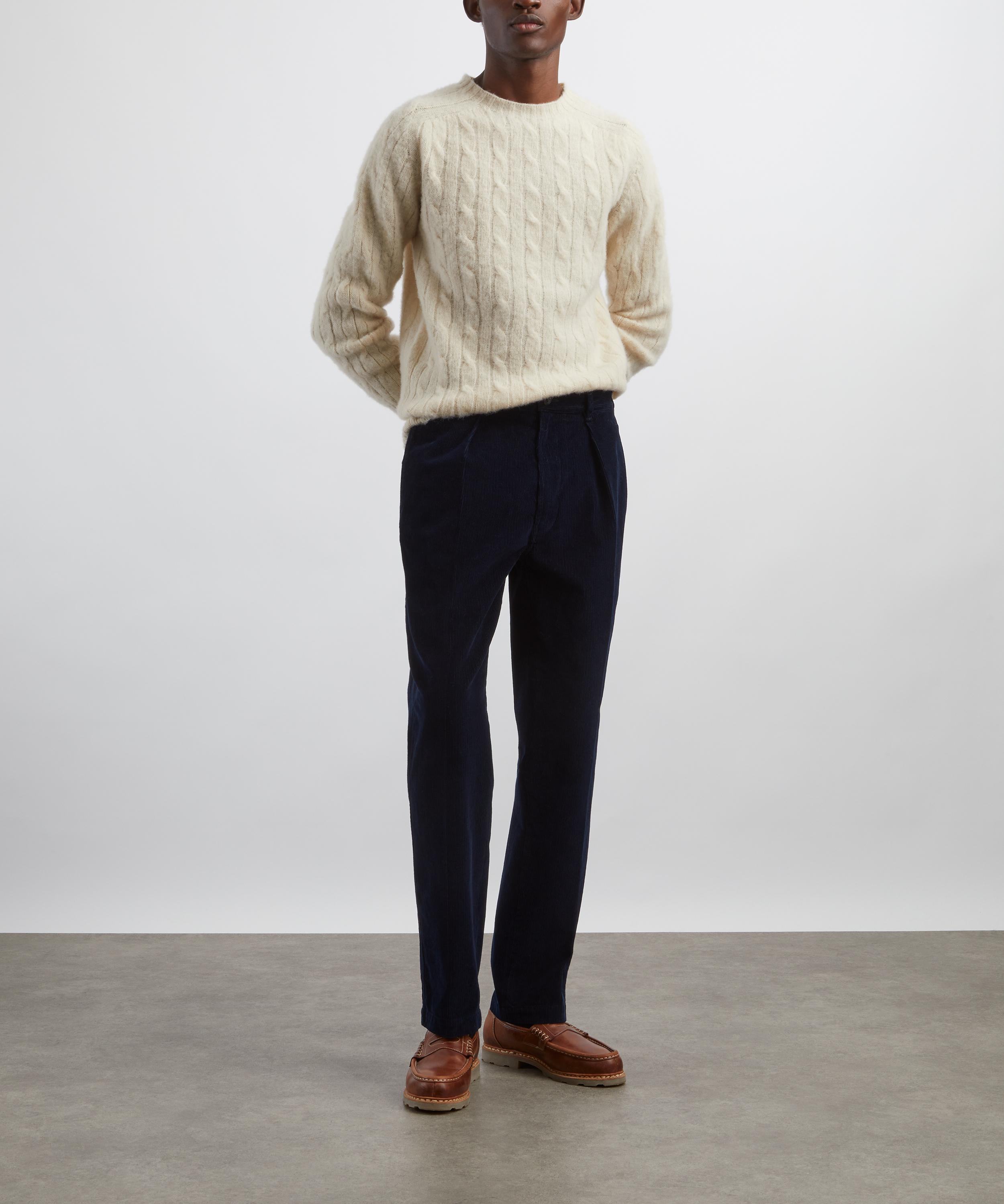 Drakes - Navy Cotton Corduroy Games Trousers image number 1
