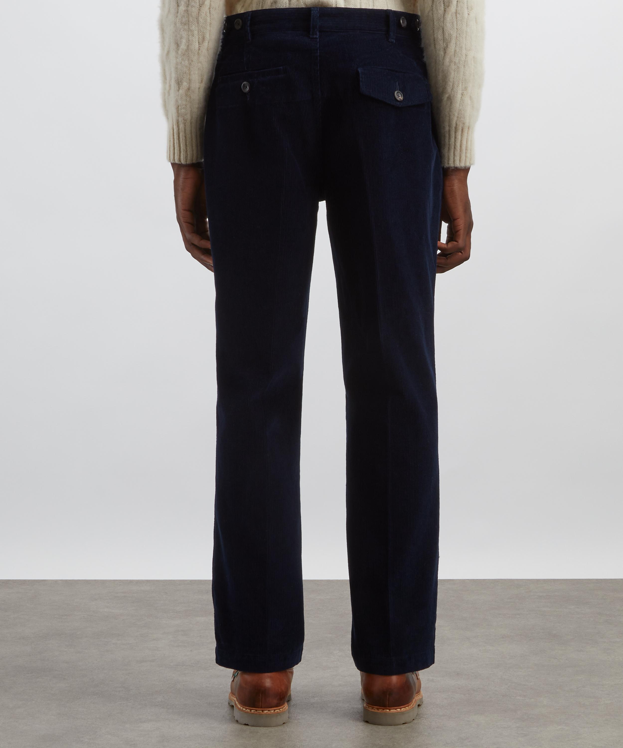 Drakes - Navy Cotton Corduroy Games Trousers image number 3