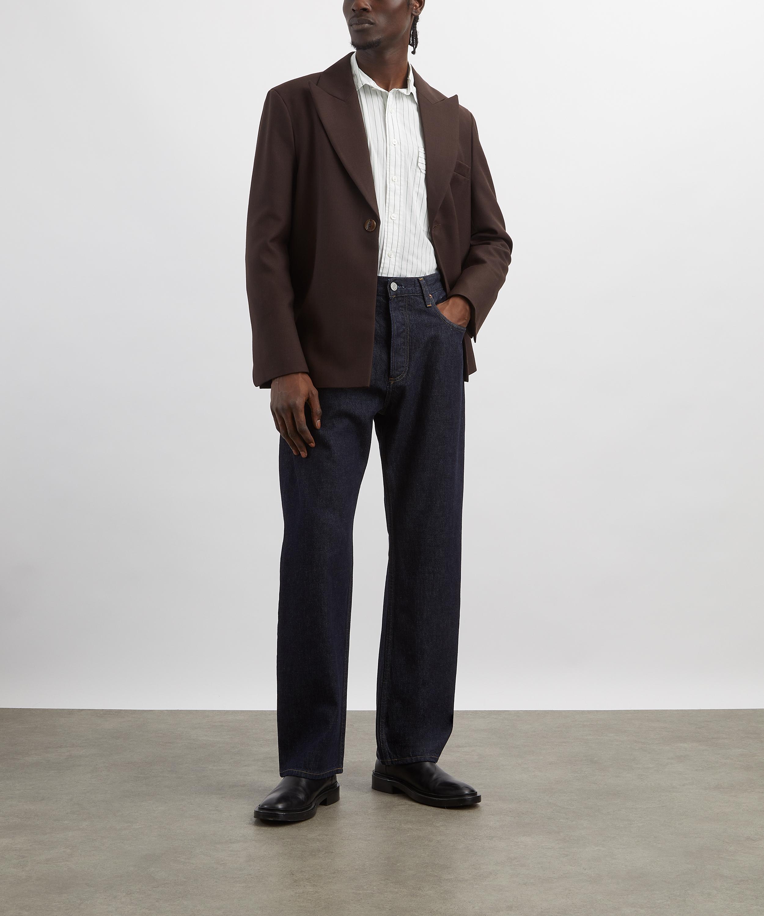 Drakes - Green Pencil Stripe Cotton Shirt image number 1