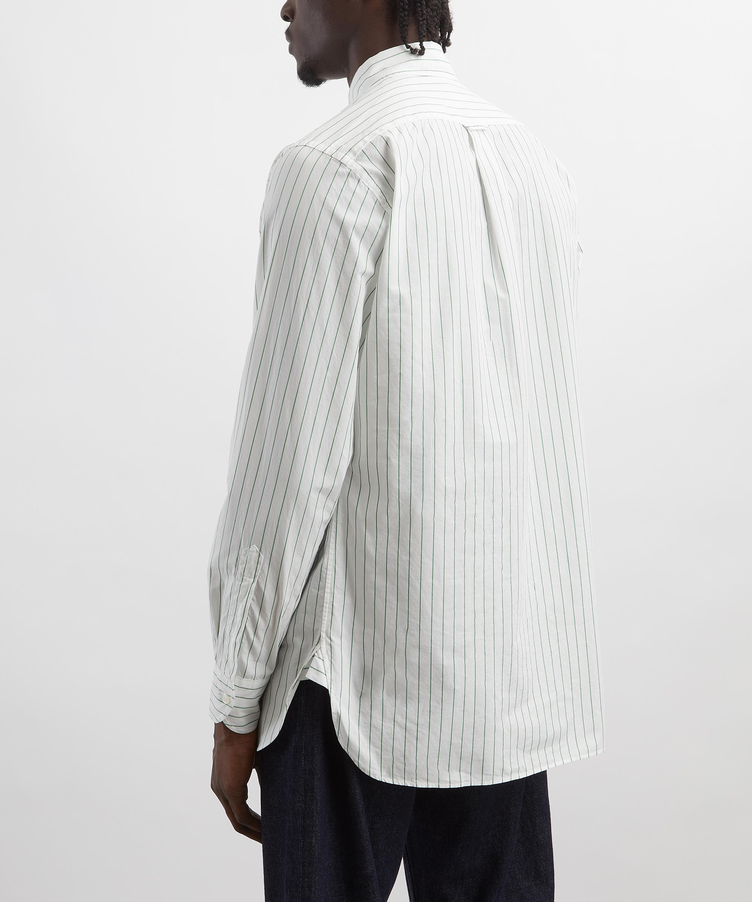 Drakes - Green Pencil Stripe Cotton Shirt image number 3