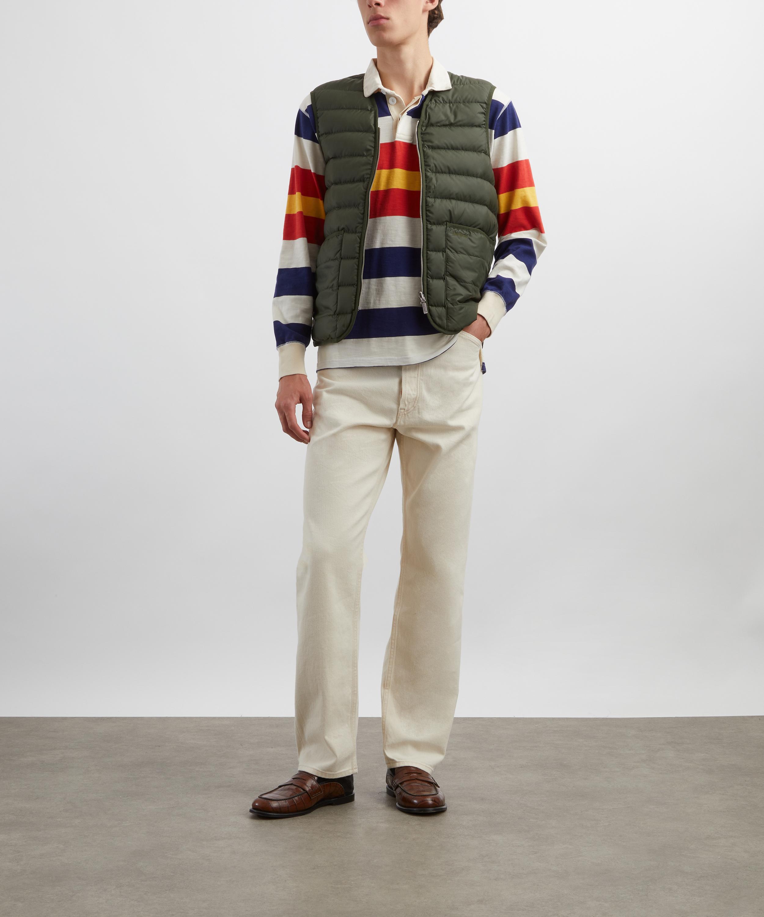 Drakes - Multi Stripe Flam&eacute; Cotton Rugby Shirt image number 1