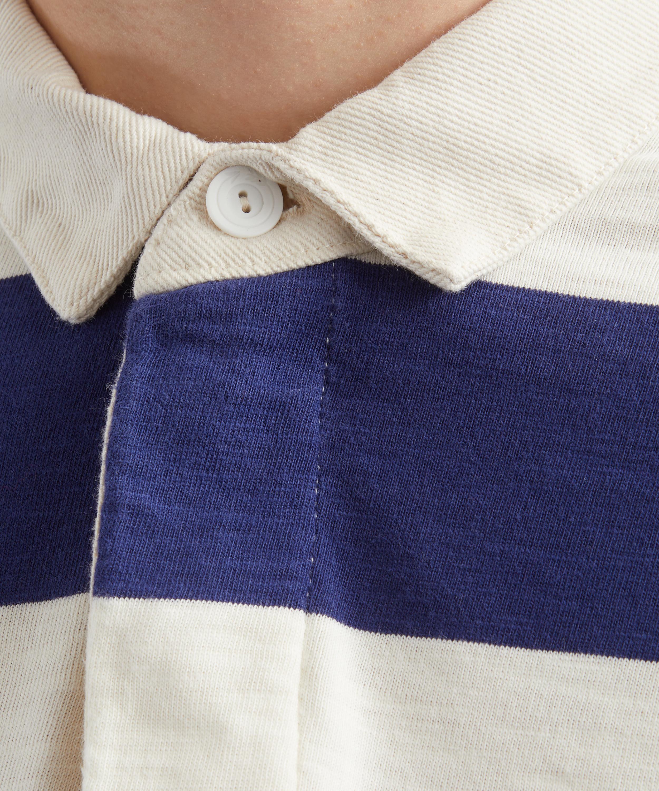 Drakes - Multi Stripe Flam&eacute; Cotton Rugby Shirt image number 4