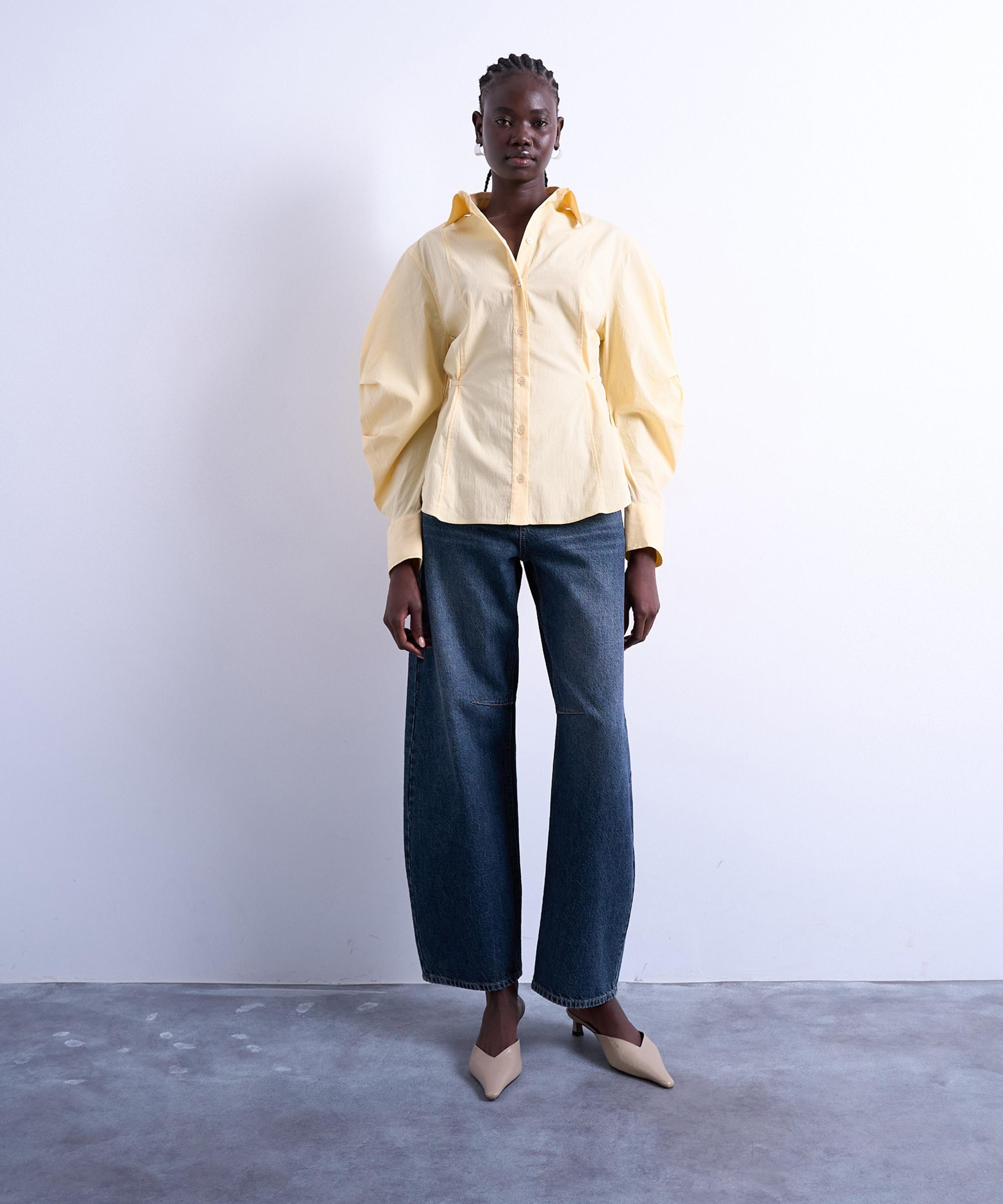 TOPSHOP - Buttermilk Tie-Back Long-Sleeve Shirt image number 1