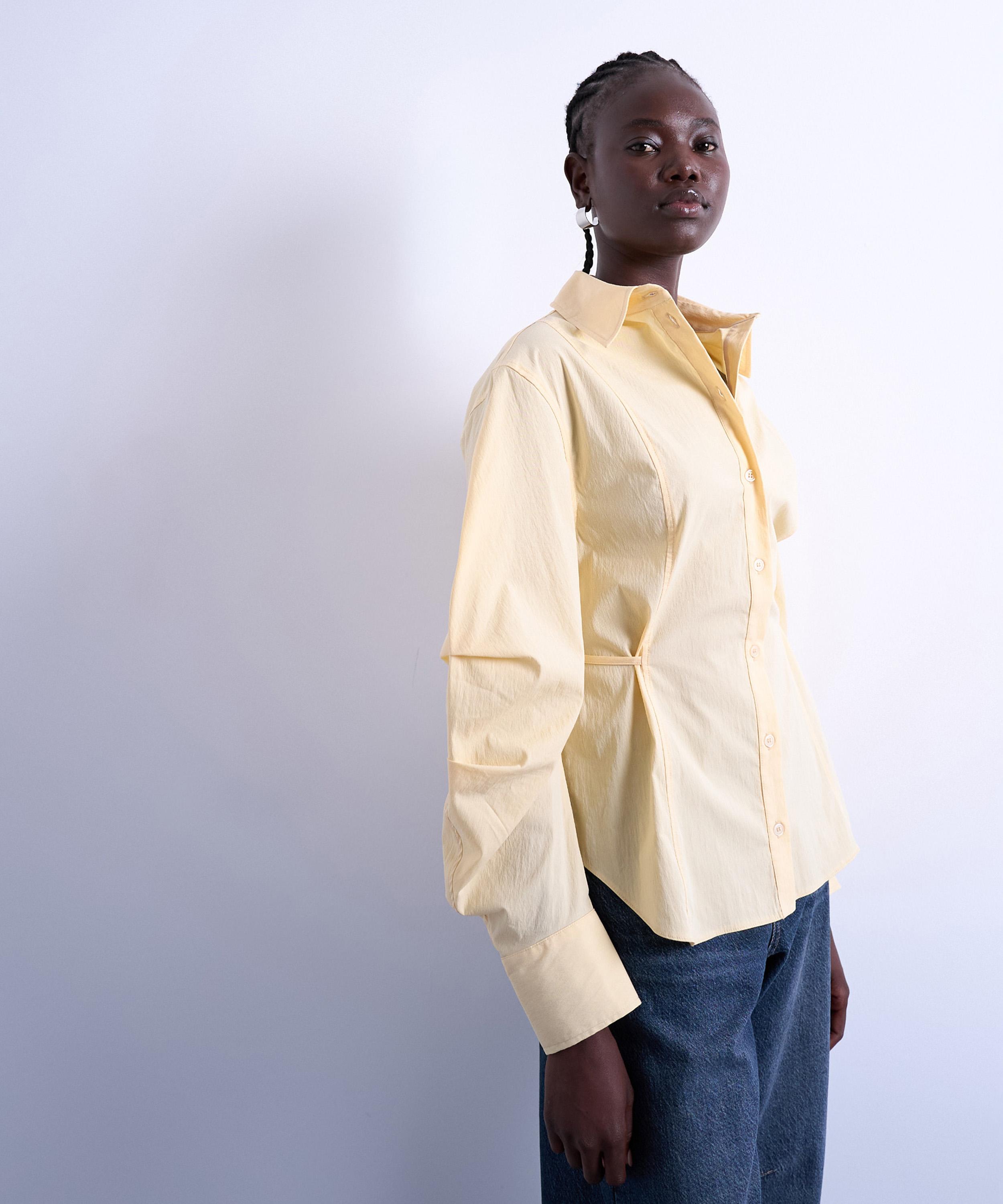 TOPSHOP - Buttermilk Tie-Back Long-Sleeve Shirt image number 3