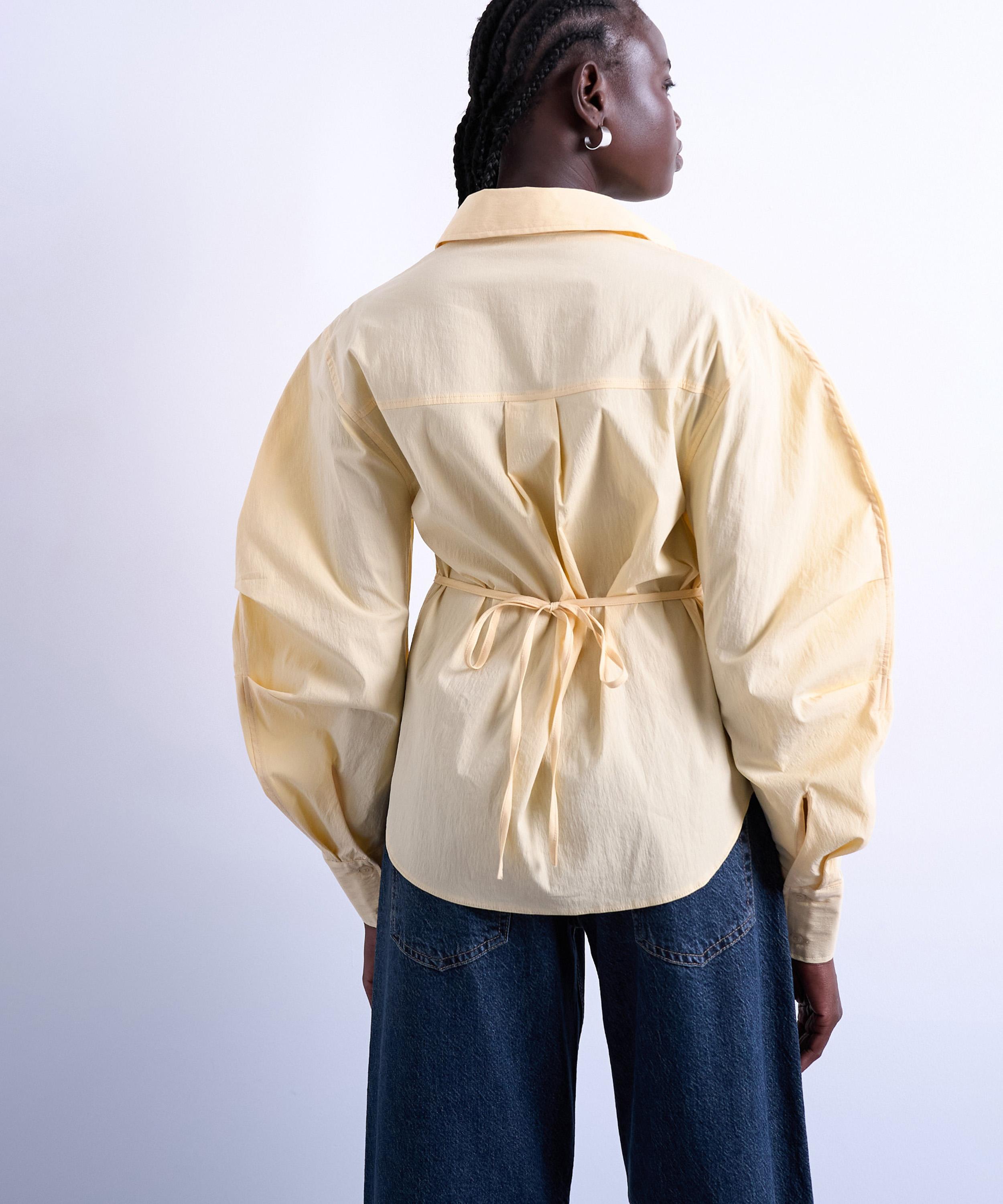 TOPSHOP - Buttermilk Tie-Back Long-Sleeve Shirt image number 4