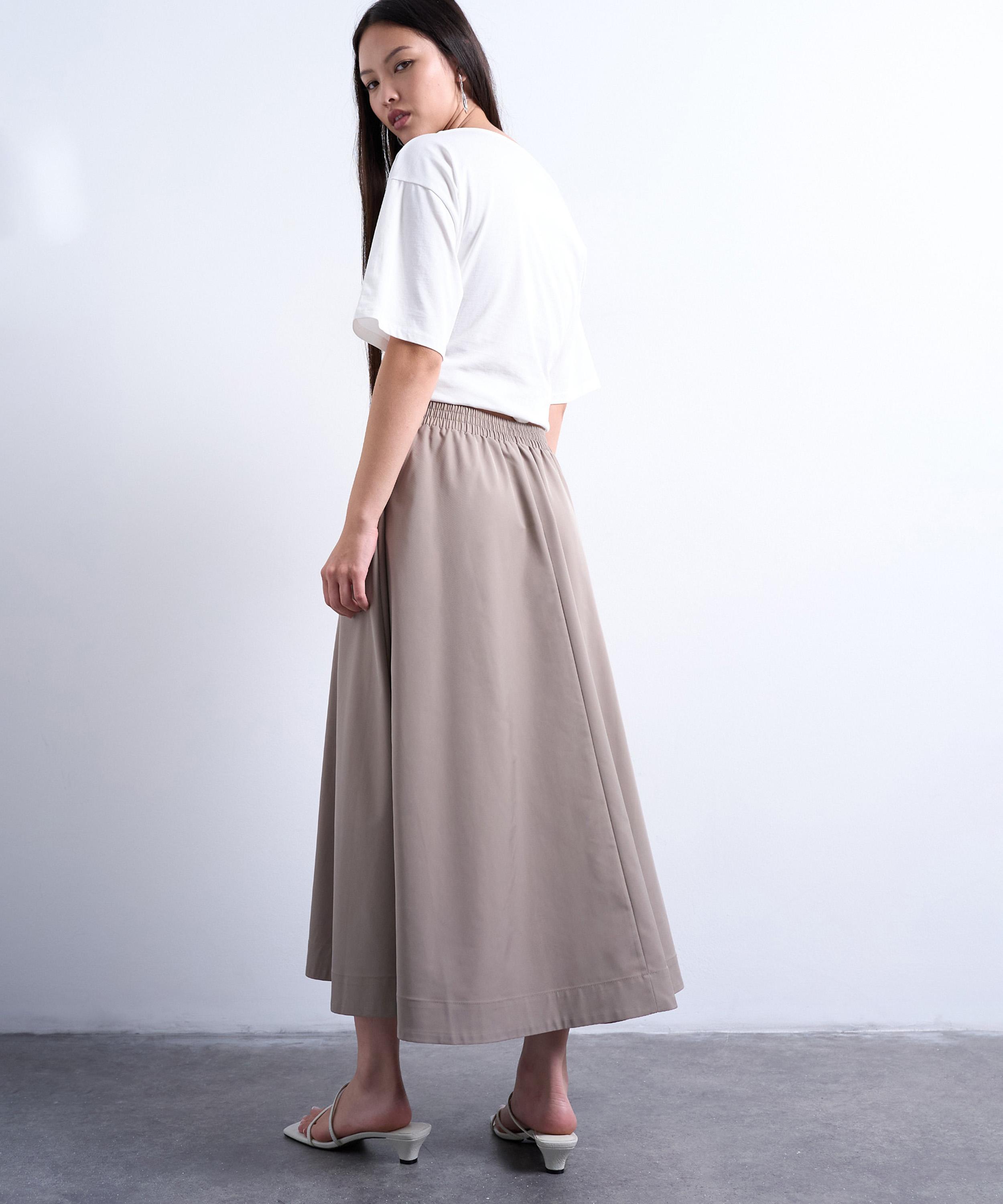 TOPSHOP - Taupe Midi Skirt image number 4
