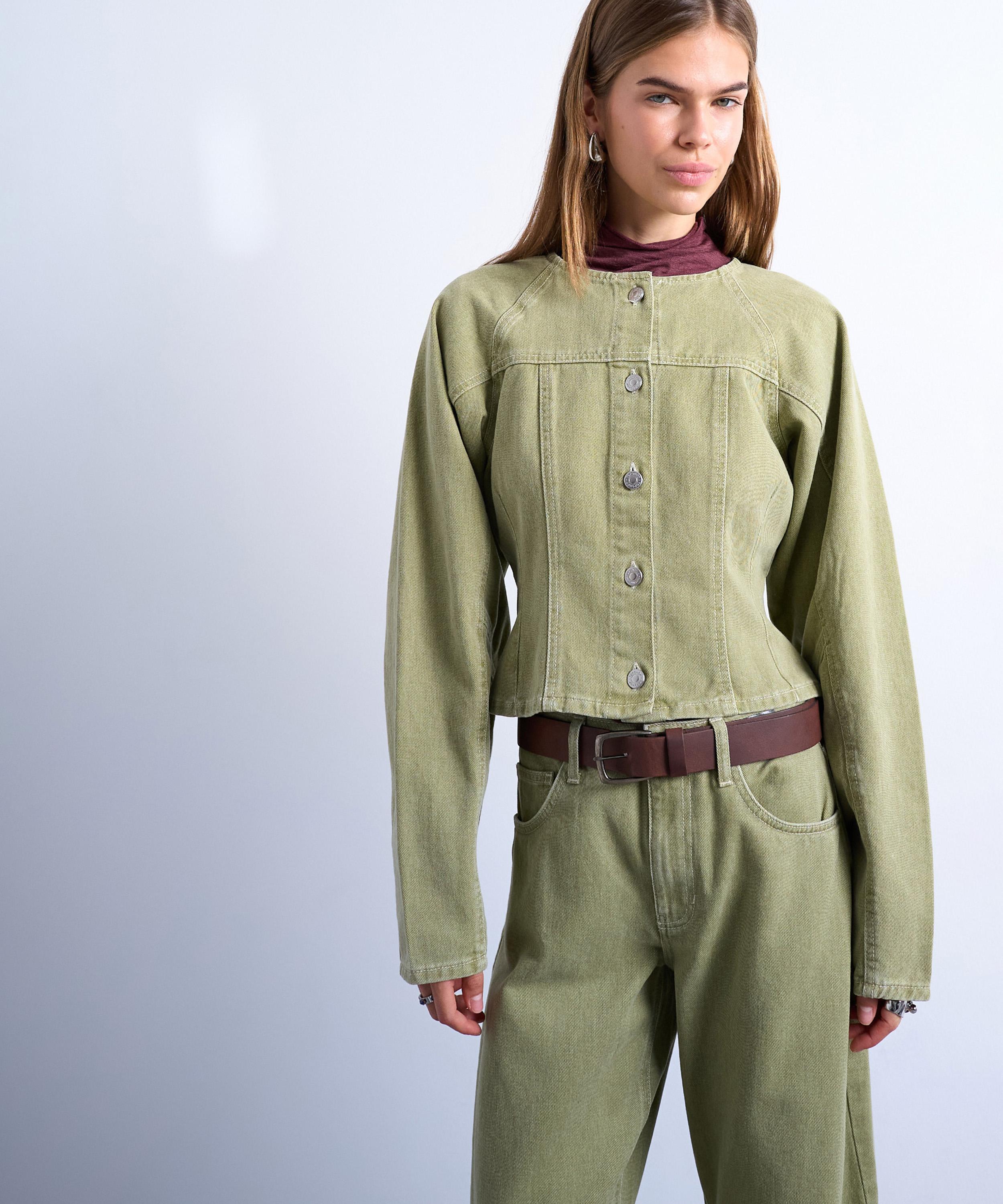 TOPSHOP - Avocado Denim Cinch Shirt Shirt image number 0