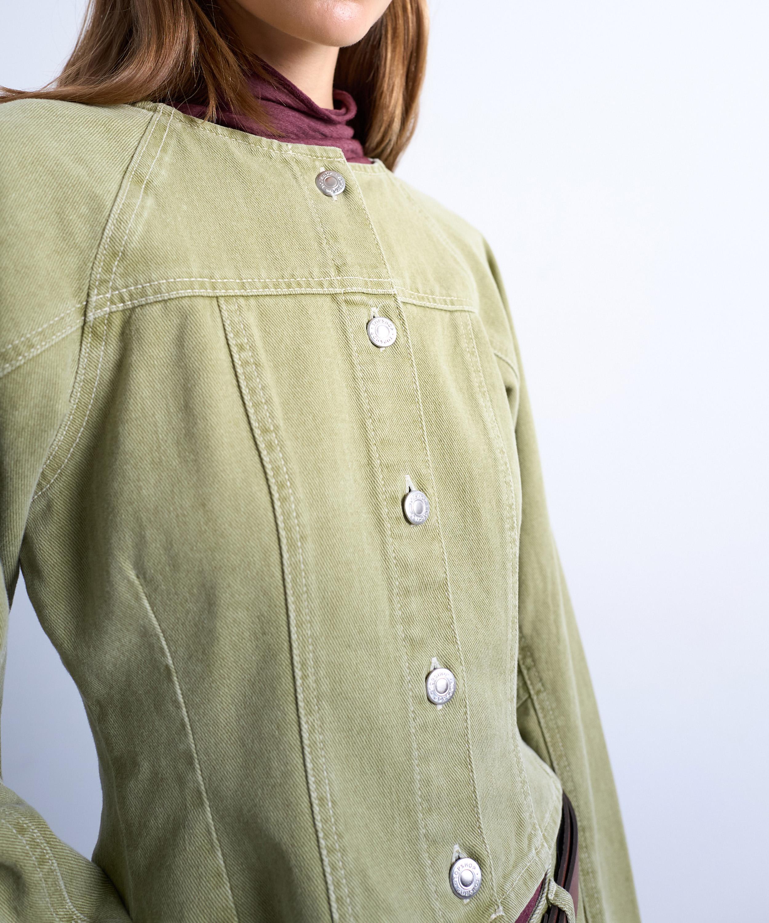 TOPSHOP - Avocado Denim Cinch Shirt Shirt image number 2