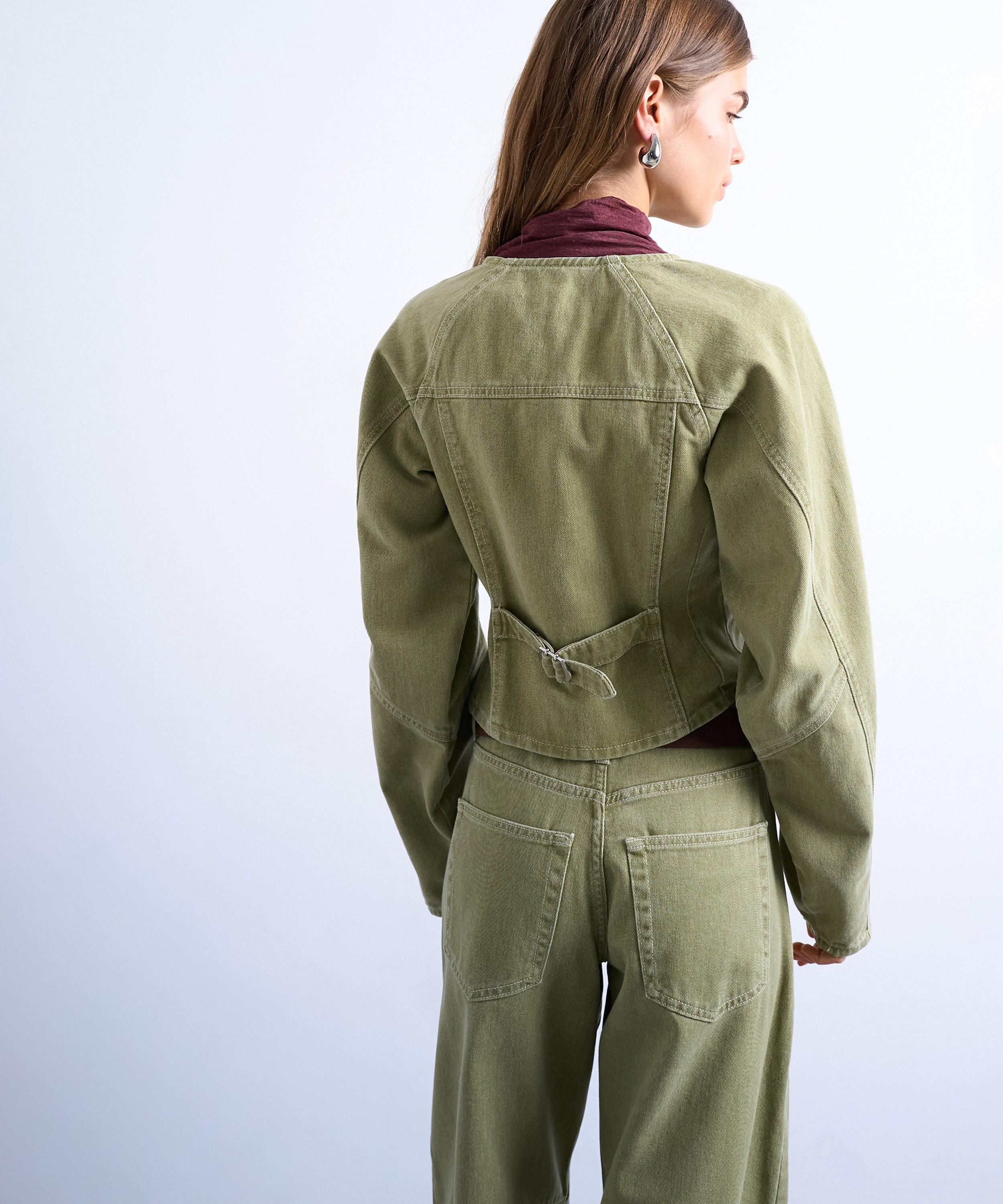 TOPSHOP - Avocado Denim Cinch Shirt Shirt image number 3