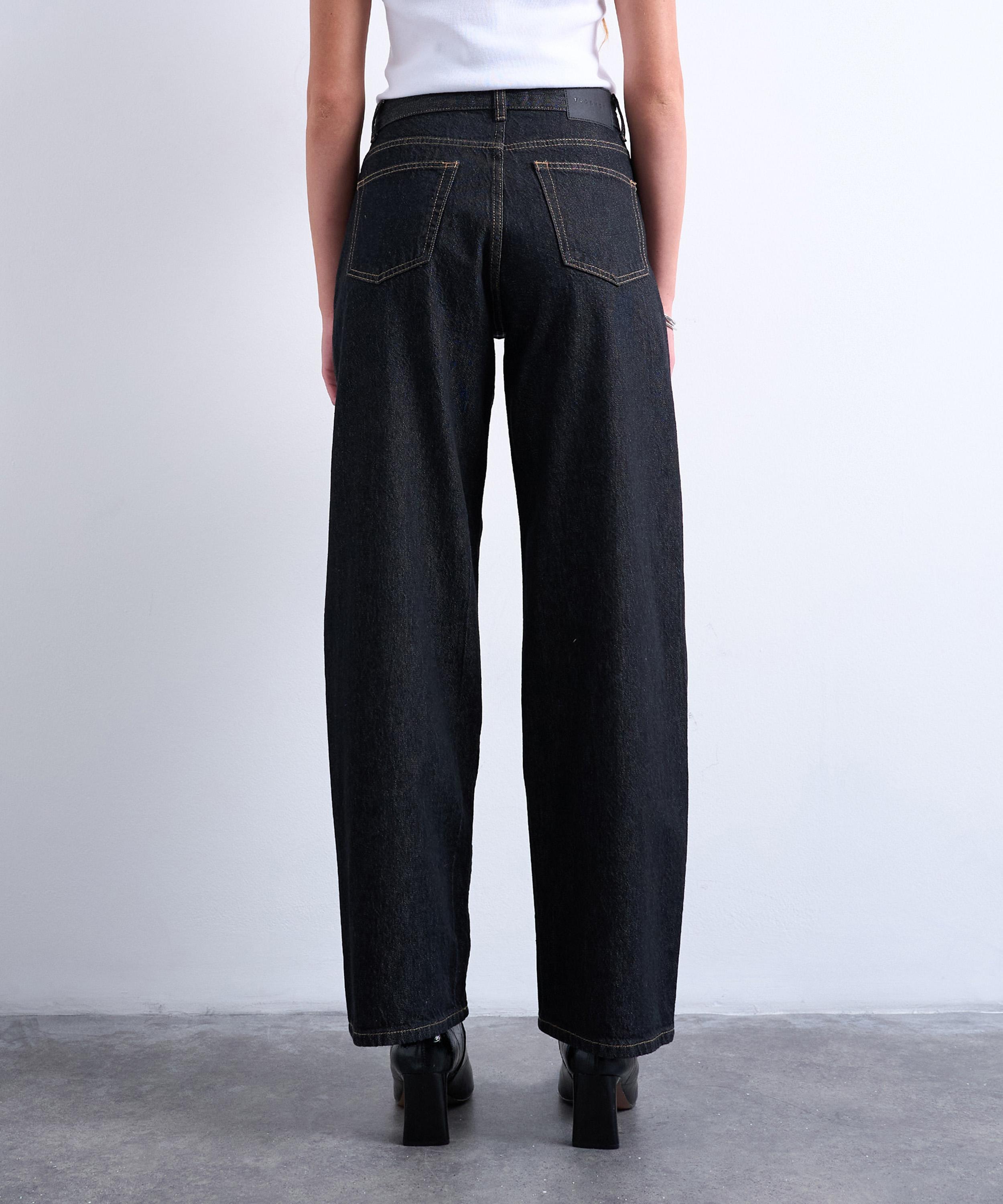 TOPSHOP - Black Ecru Column Mid-Rise Jeans image number 3