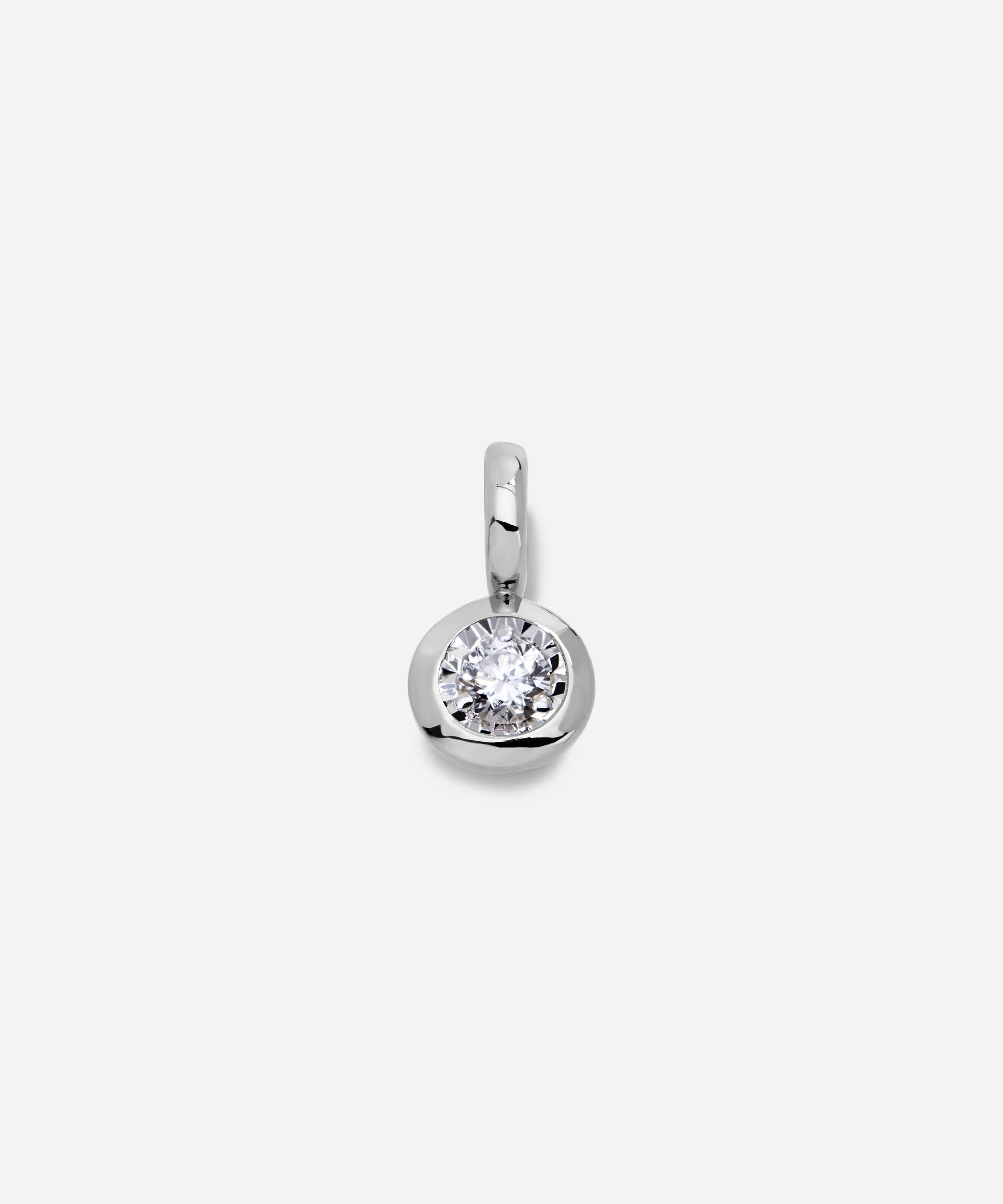 Monica Vinader - Sterling Silver Round Solitaire Diamond Pendant