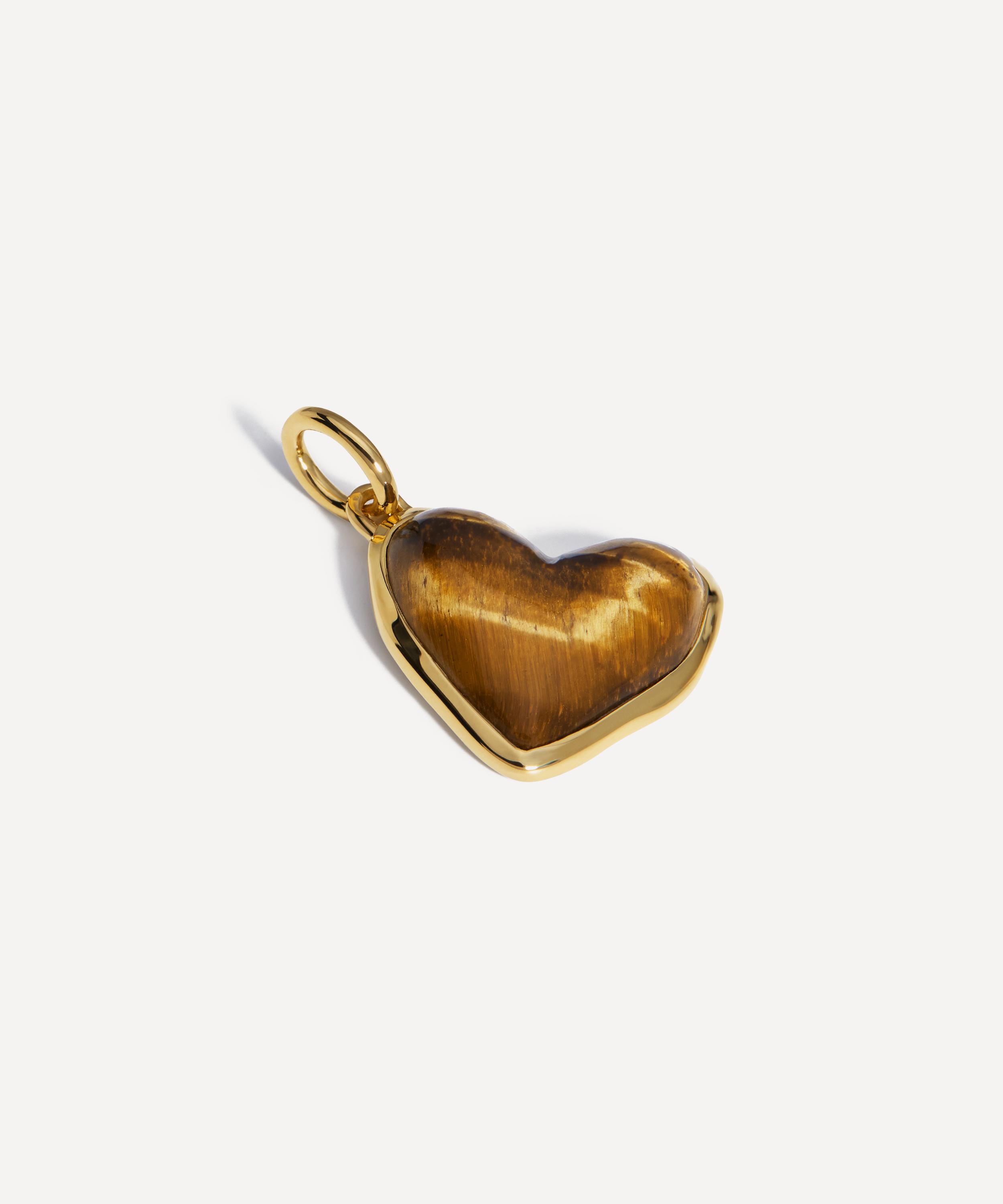 Monica Vinader - 18ct Gold-Plated Vermeil Silver Heart Gemstone Pendant Necklace