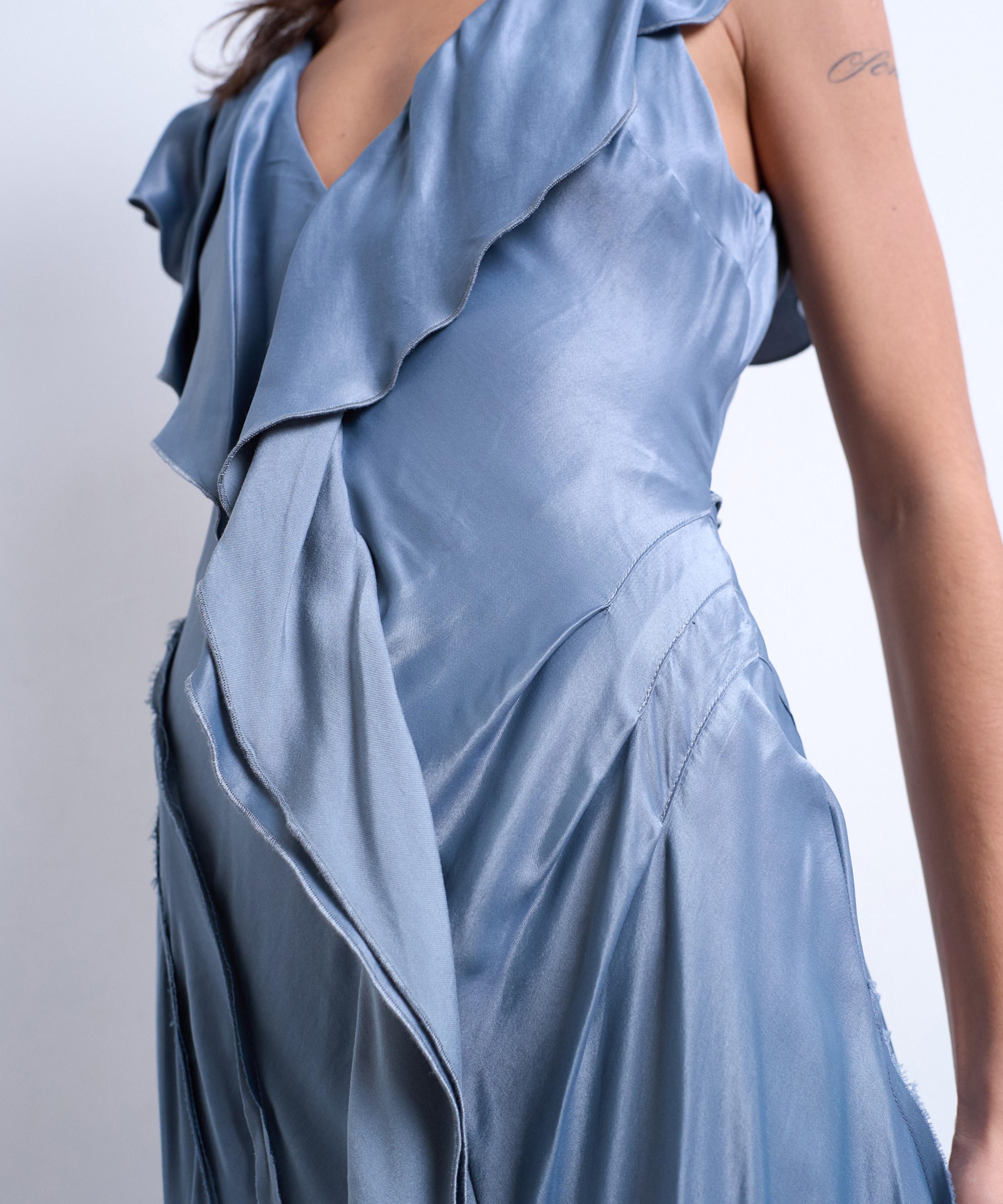 TOPSHOP - Raw Seamed Frill Maxi Dress image number 2