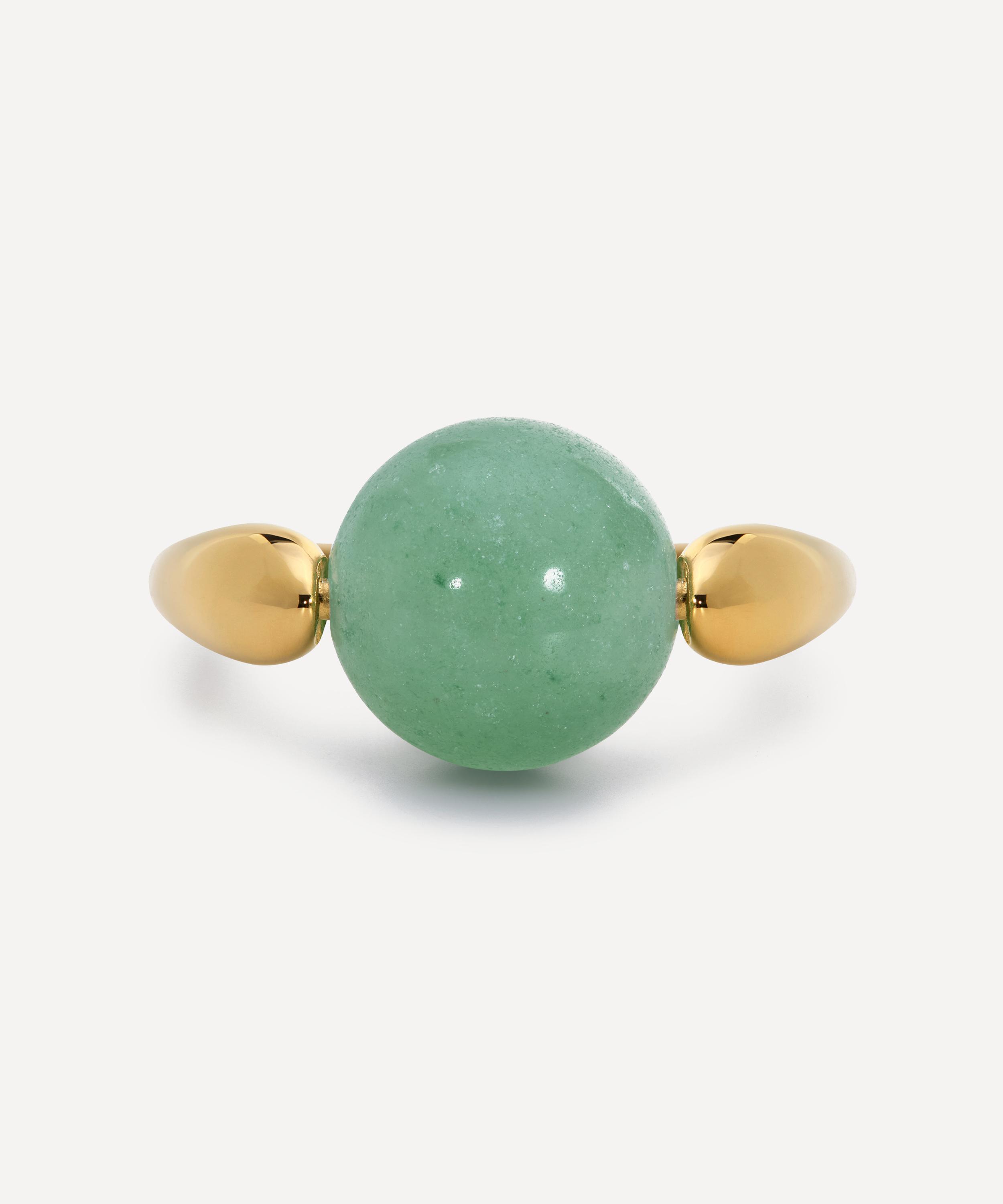 Monica Vinader - X Kate Young 18ct Gold-Plated Vermeil Silver Round Gemstone Ring