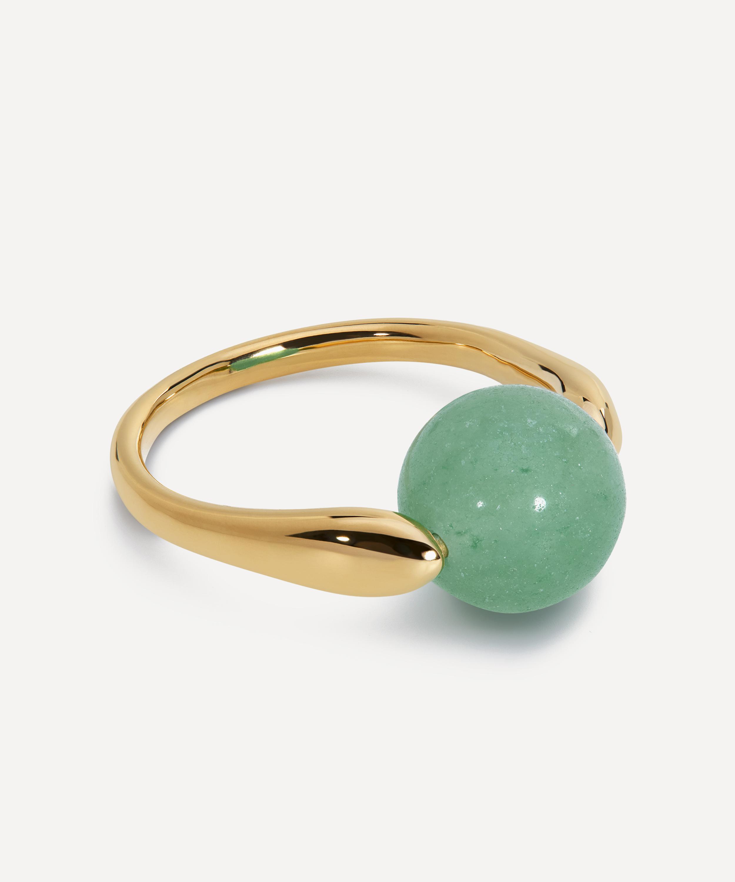 Monica Vinader - X Kate Young 18ct Gold-Plated Vermeil Silver Round Gemstone Ring image number 2