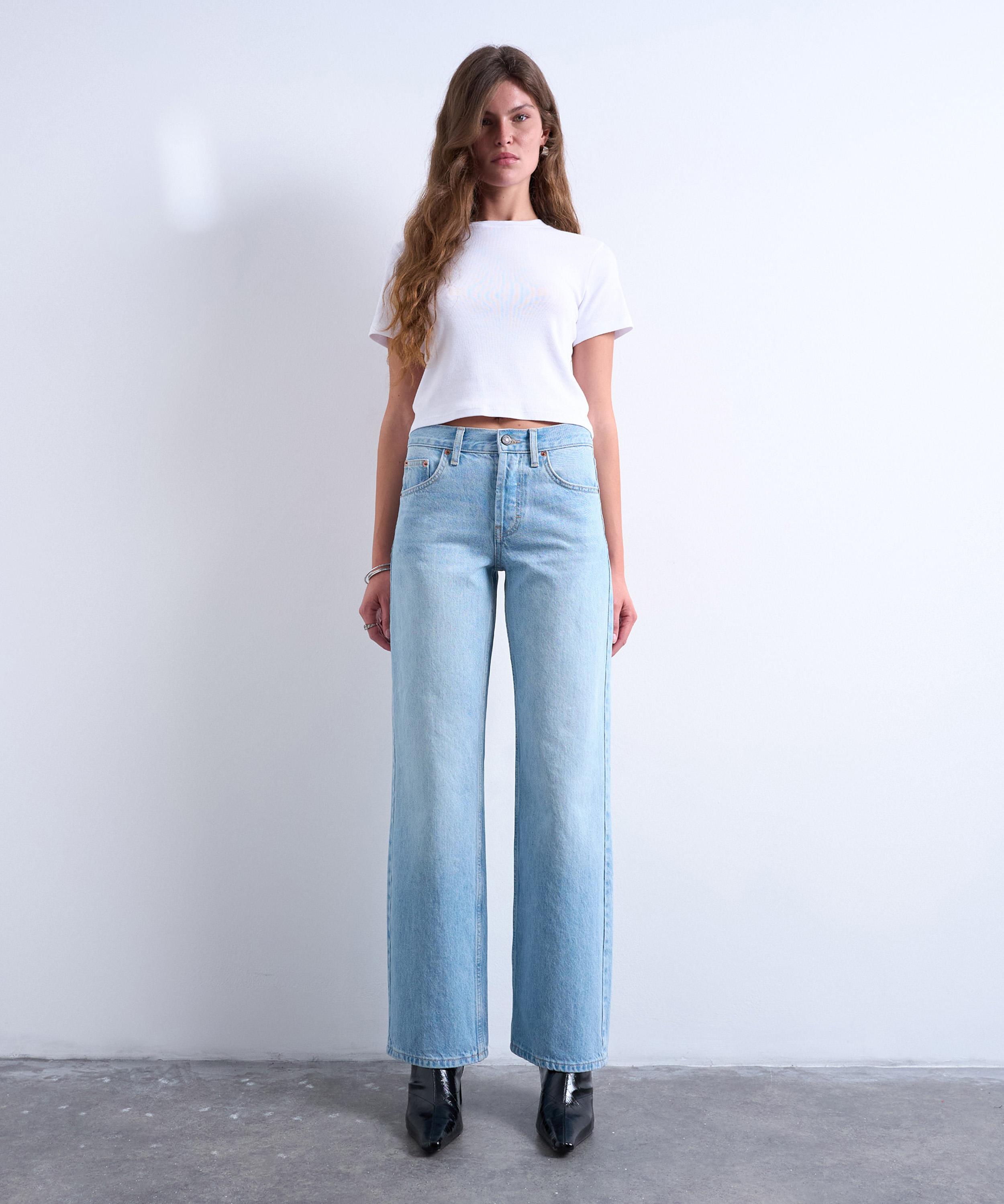 TOPSHOP - Bleach Ember Low-Rise Wide-Leg Jeans
