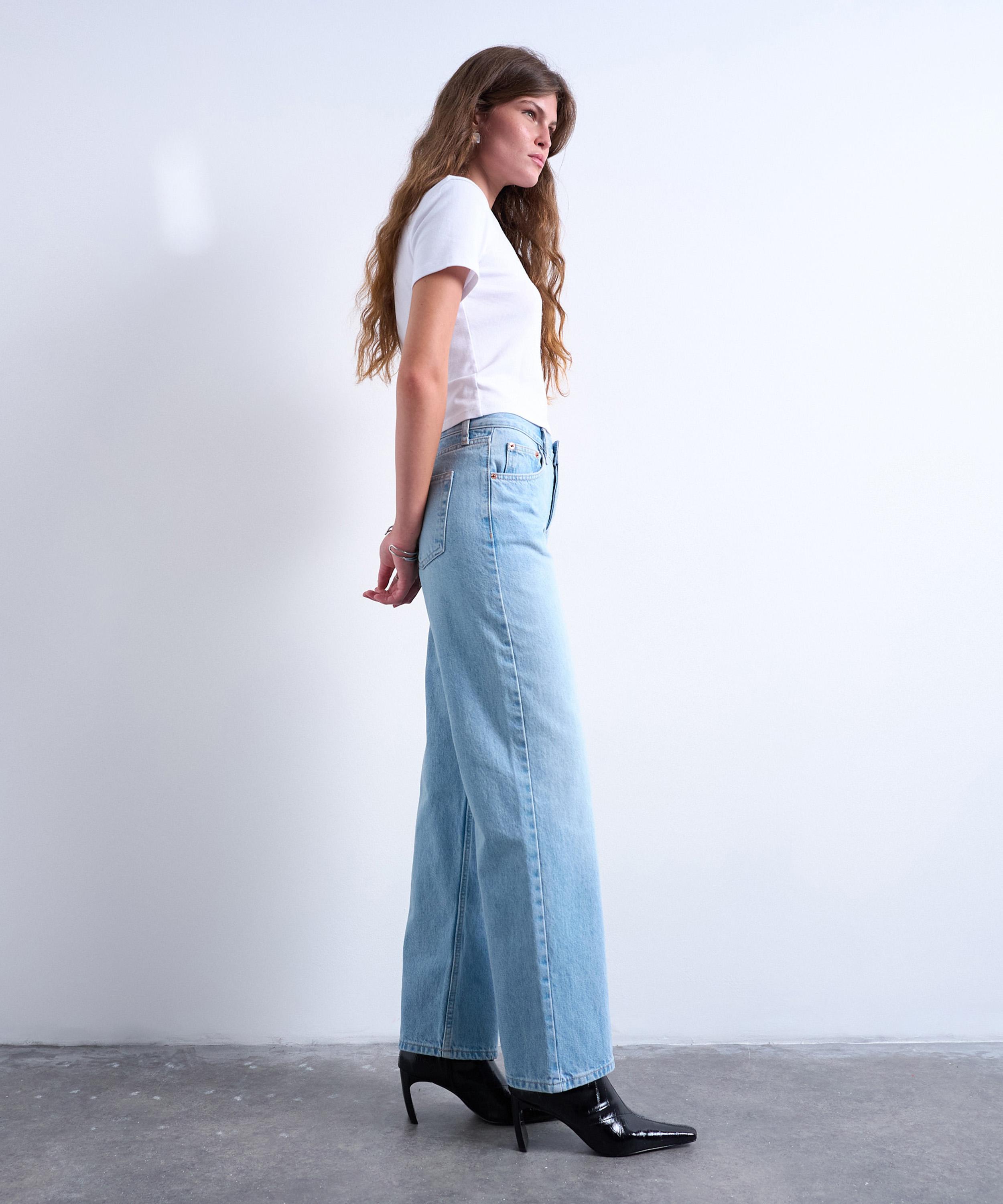 TOPSHOP - Bleach Ember Low-Rise Wide-Leg Jeans image number 1