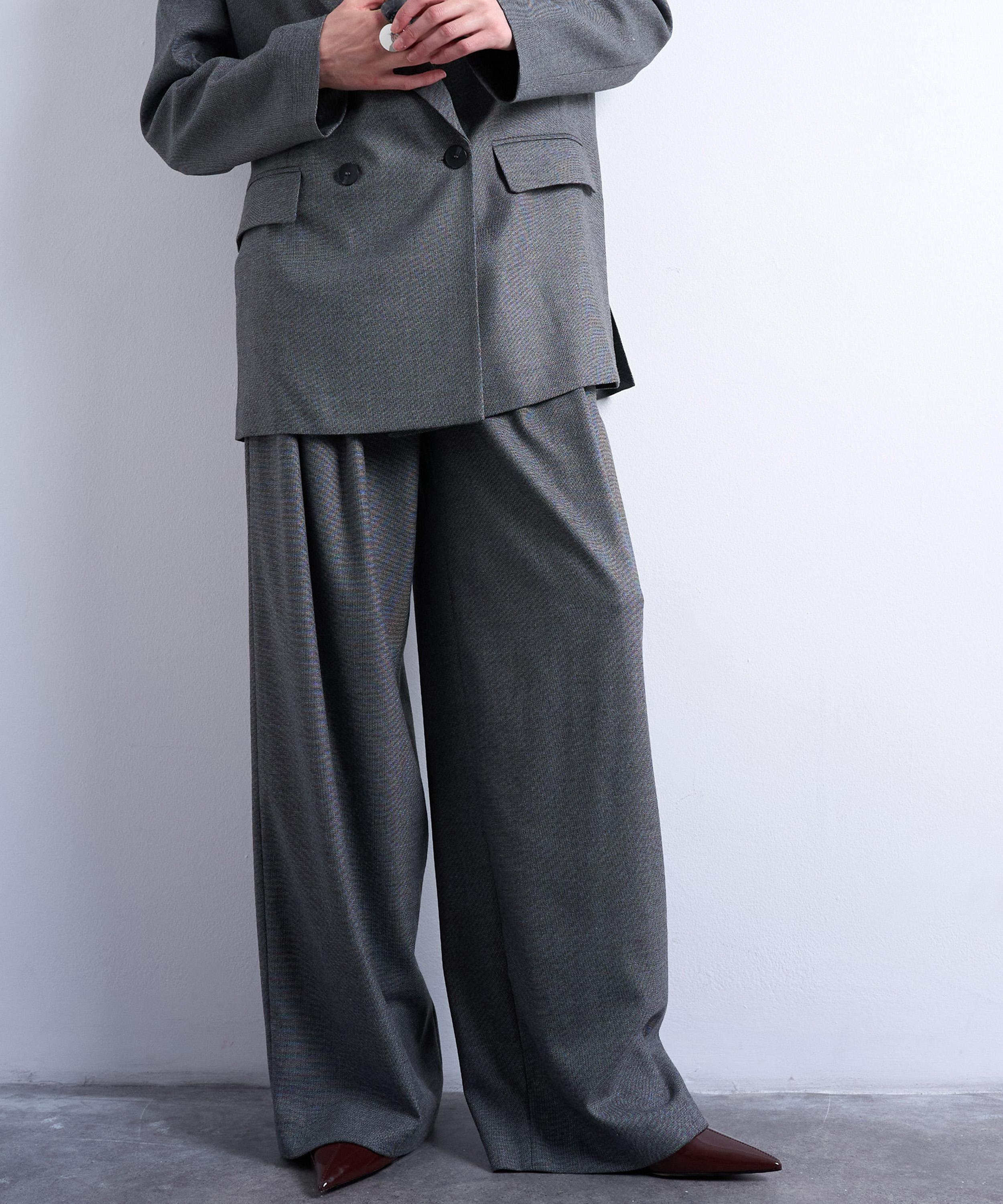 TOPSHOP - Grey Co-Ord Double Pleated Trousers image number 0