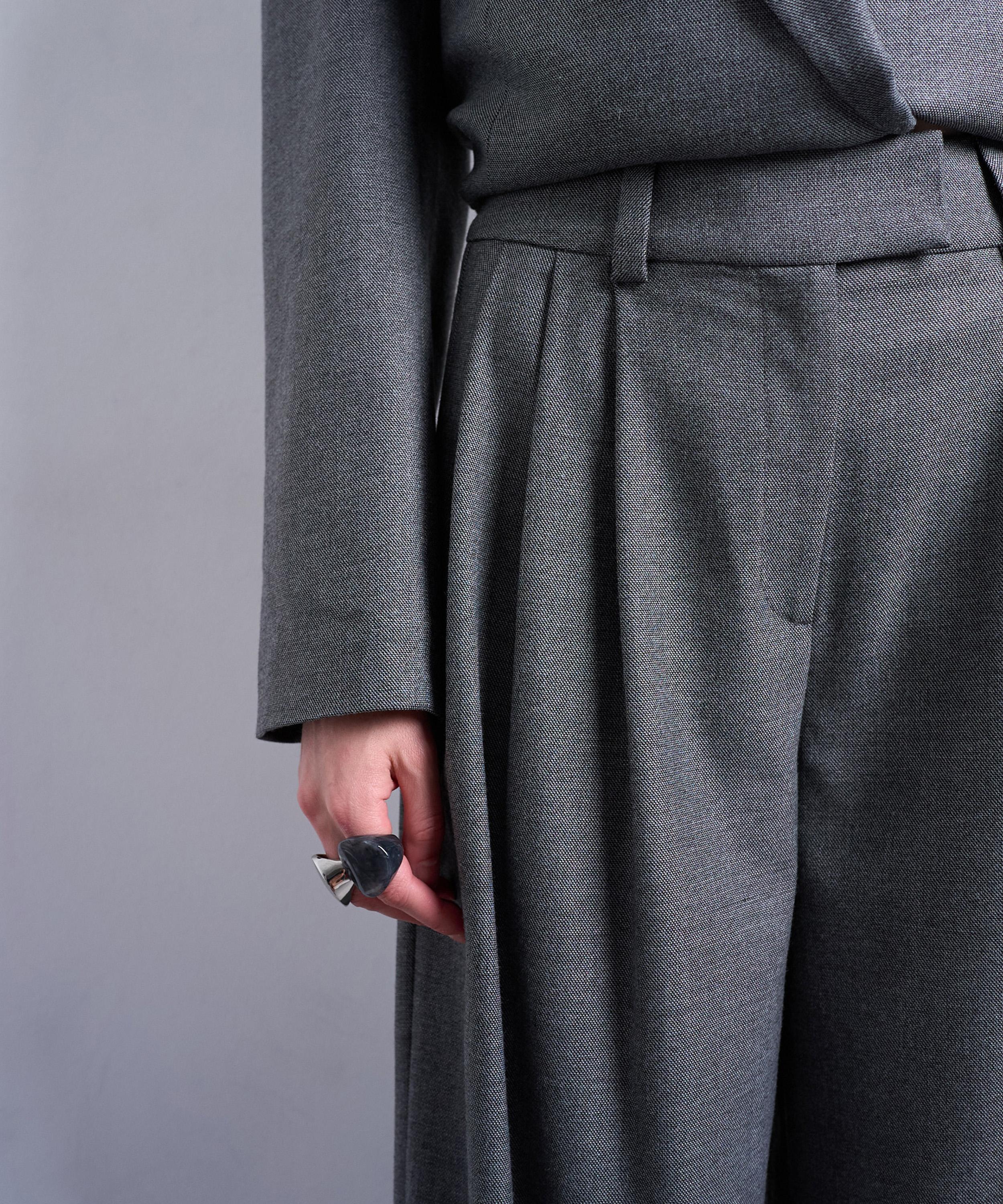 TOPSHOP - Grey Co-Ord Double Pleated Trousers image number 2
