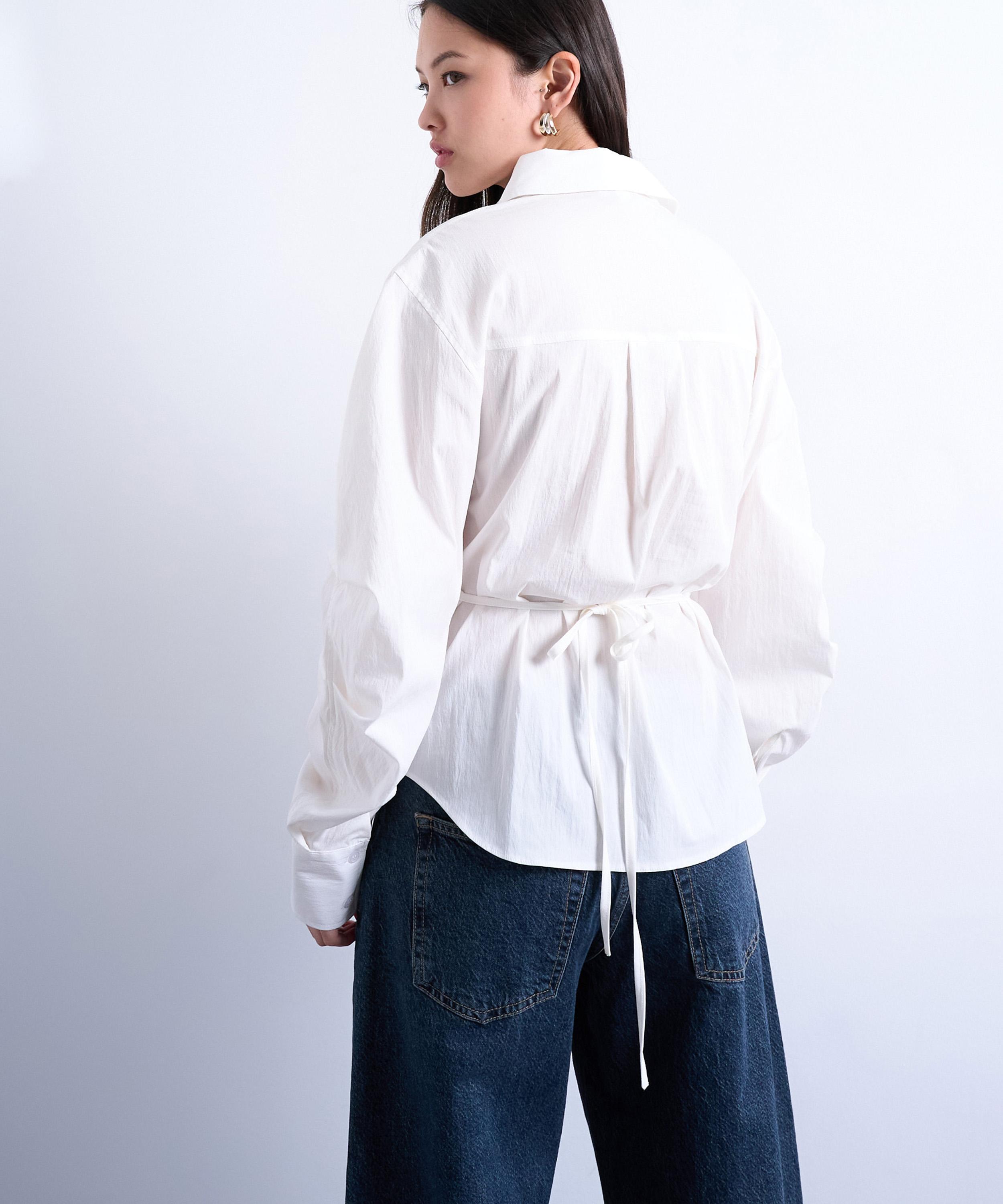 TOPSHOP - Tie-Back Long-Sleeve Shirt image number 2