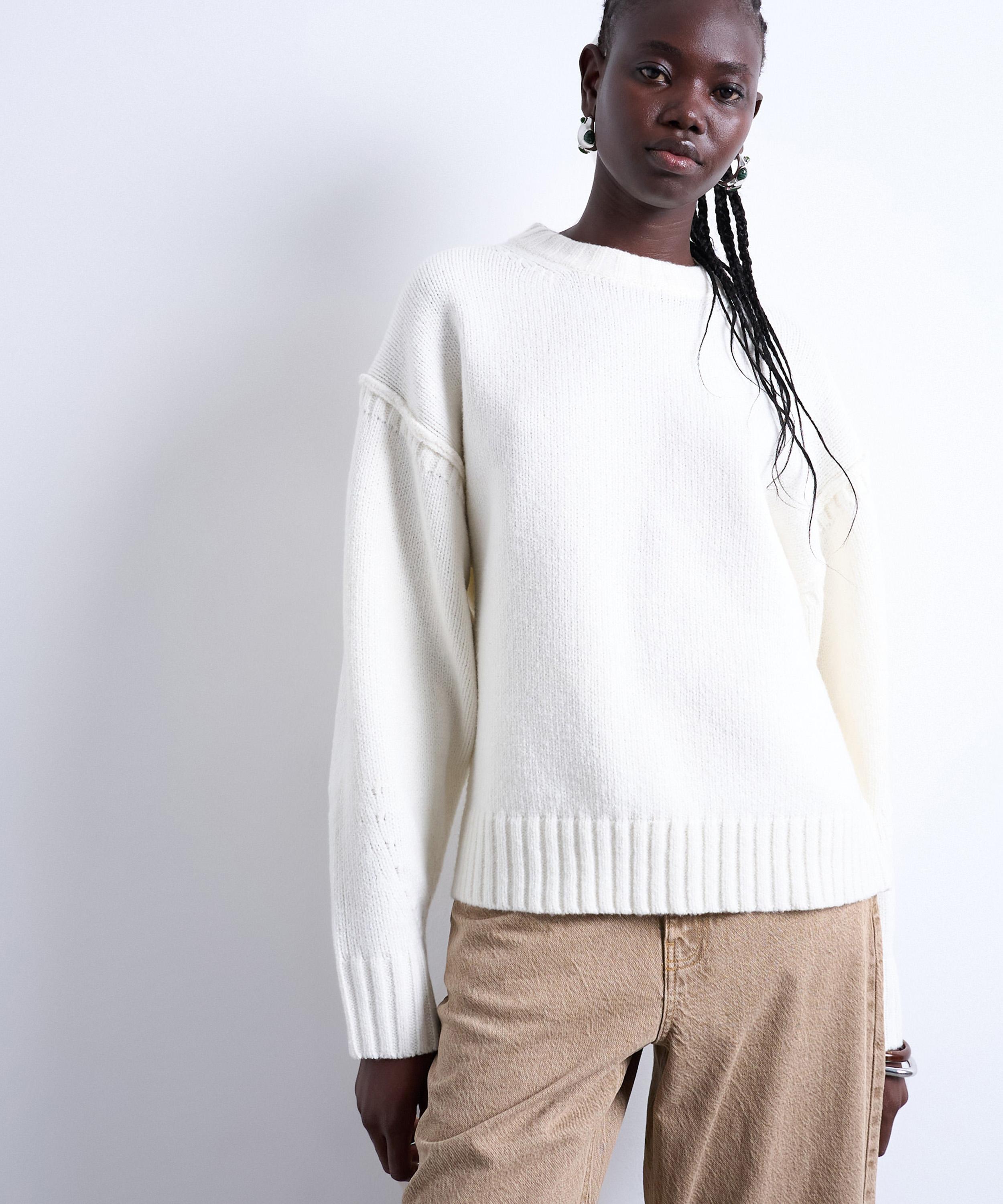TOPSHOP - Snow Knitted Clean Exposed Seam Jumper image number 0