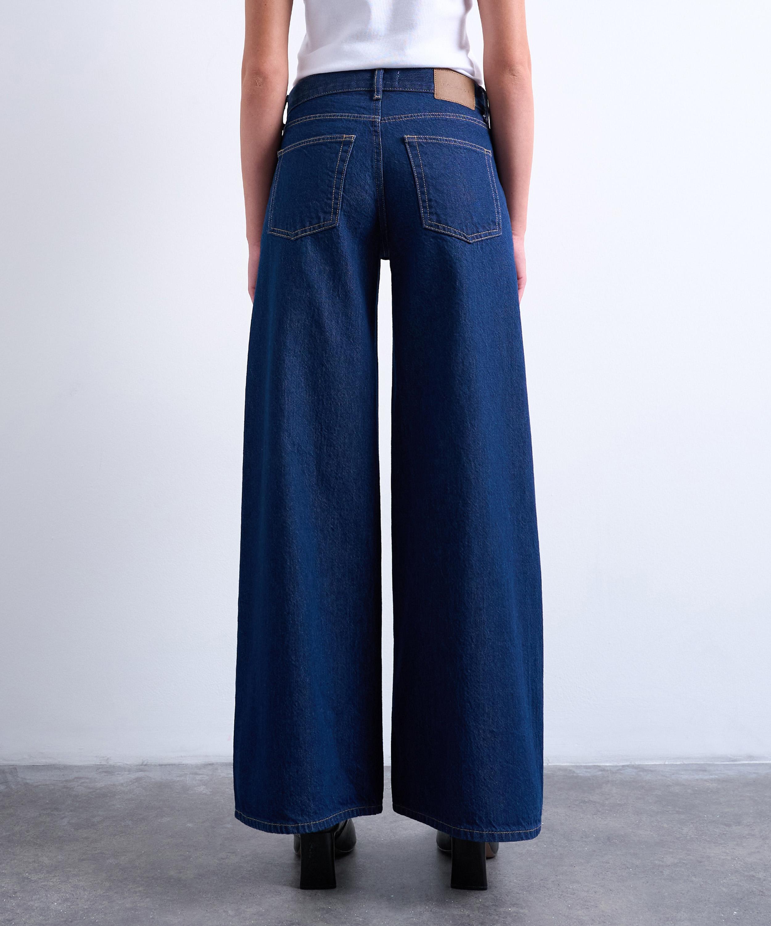 TOPSHOP - Dark Wash Horizon Wide-Leg Jeans image number 3