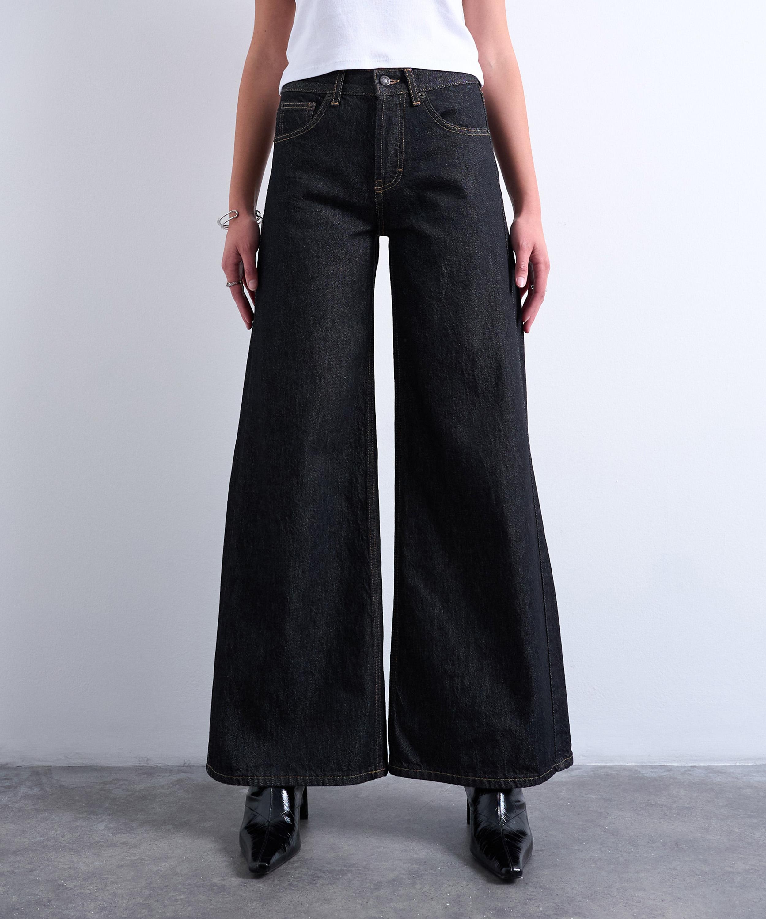 TOPSHOP - Black Horizon Wide-Leg Jeans image number 2
