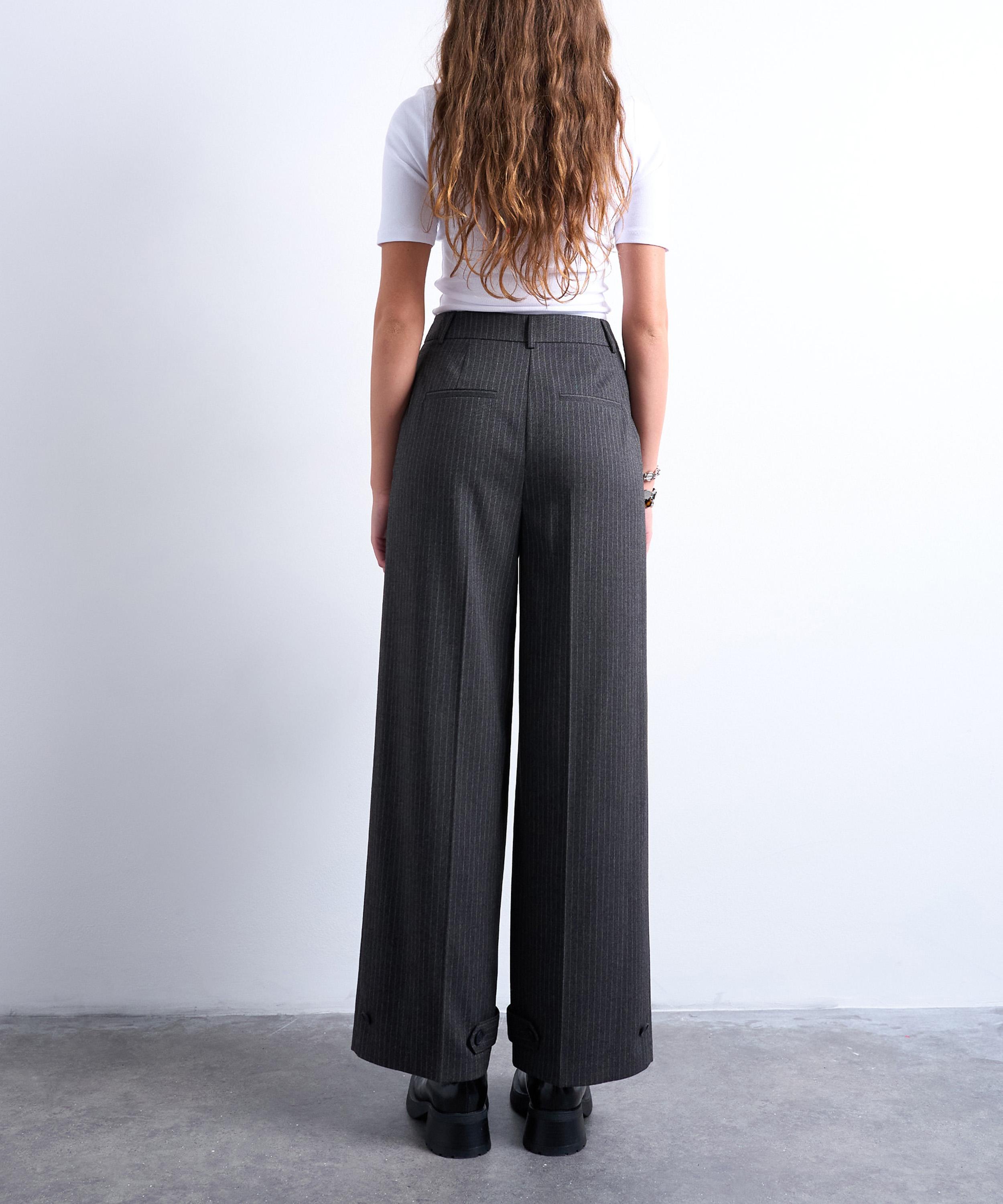 TOPSHOP - Co-Ord Pinstripe Tailored Wide-Leg Trousers image number 2
