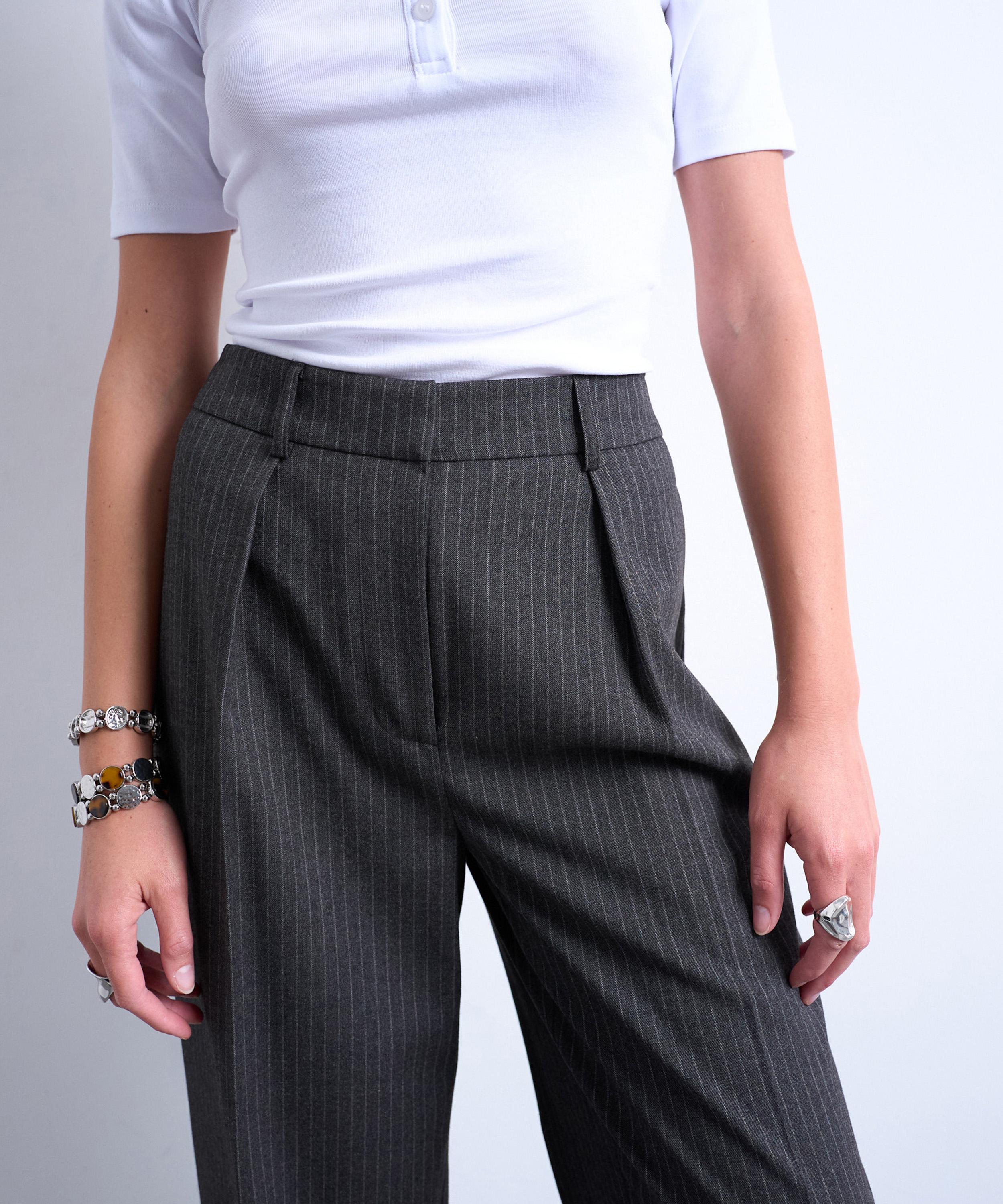 TOPSHOP - Co-Ord Pinstripe Tailored Wide-Leg Trousers image number 3
