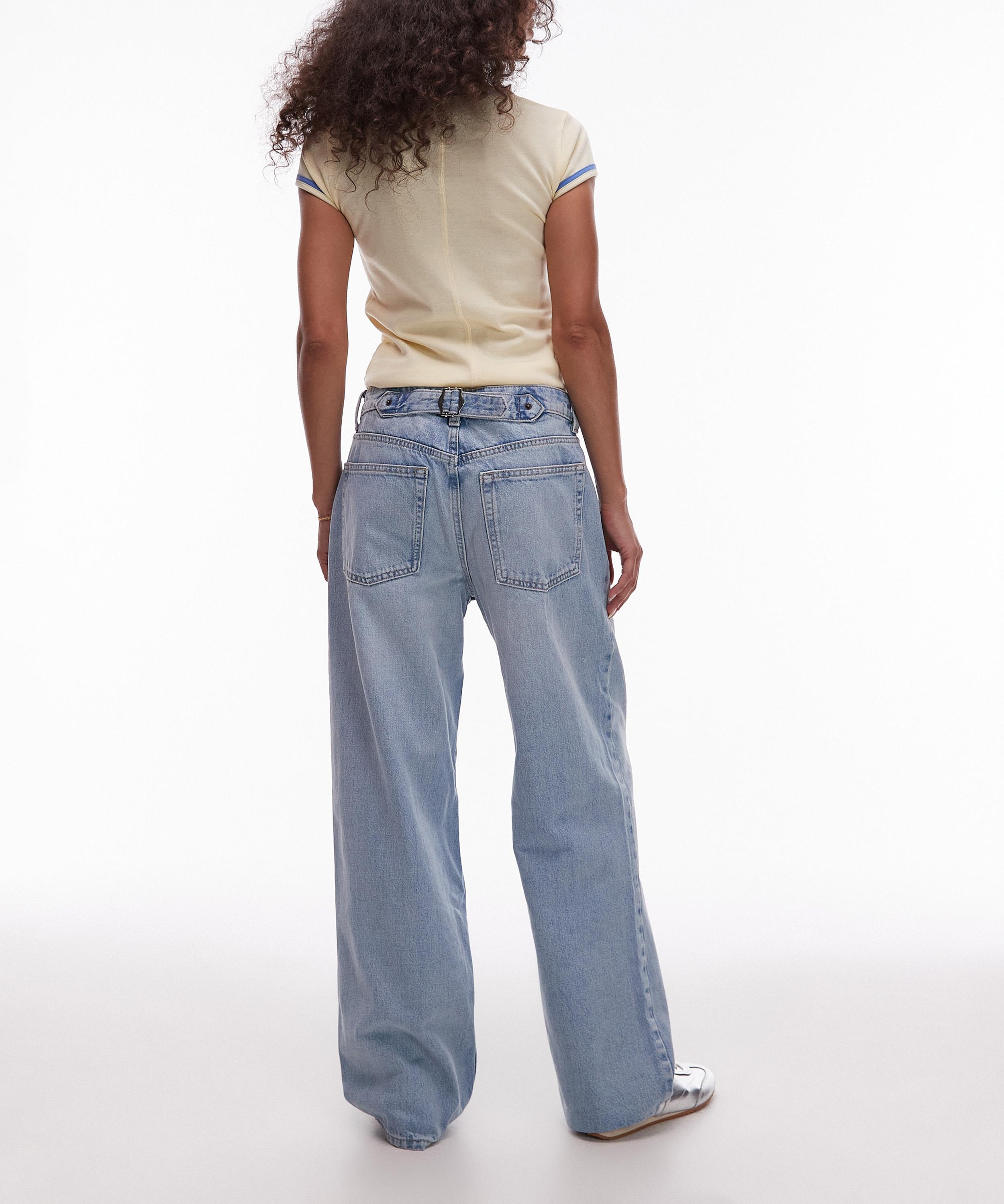 TOPSHOP - Bleach Cinch Low-Rise Jeans image number 4