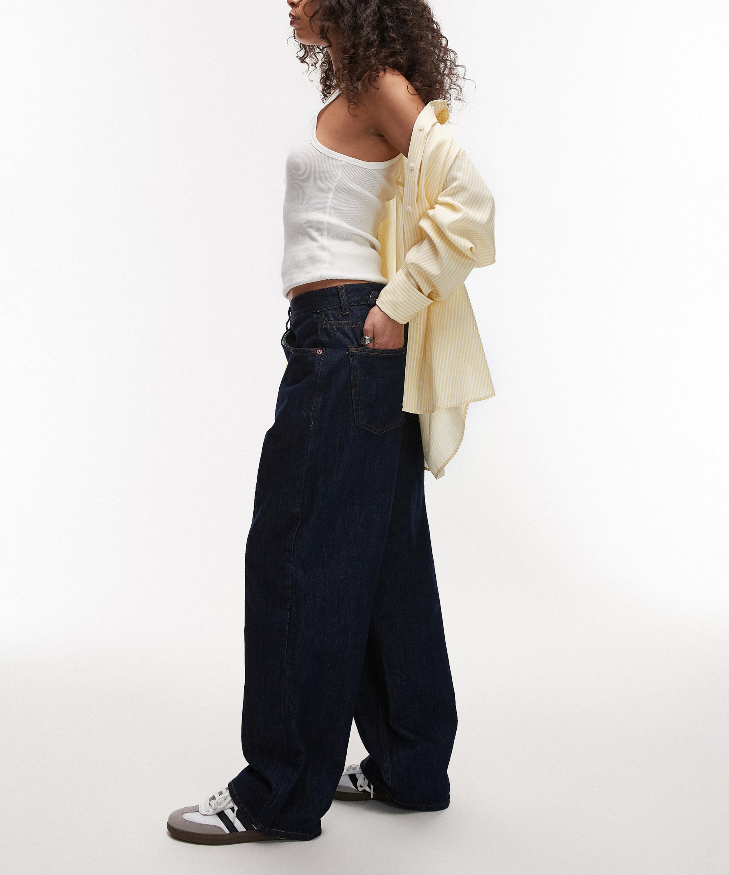 TOPSHOP - Raw Indigo Cinch Low-Rise Jeans image number 1