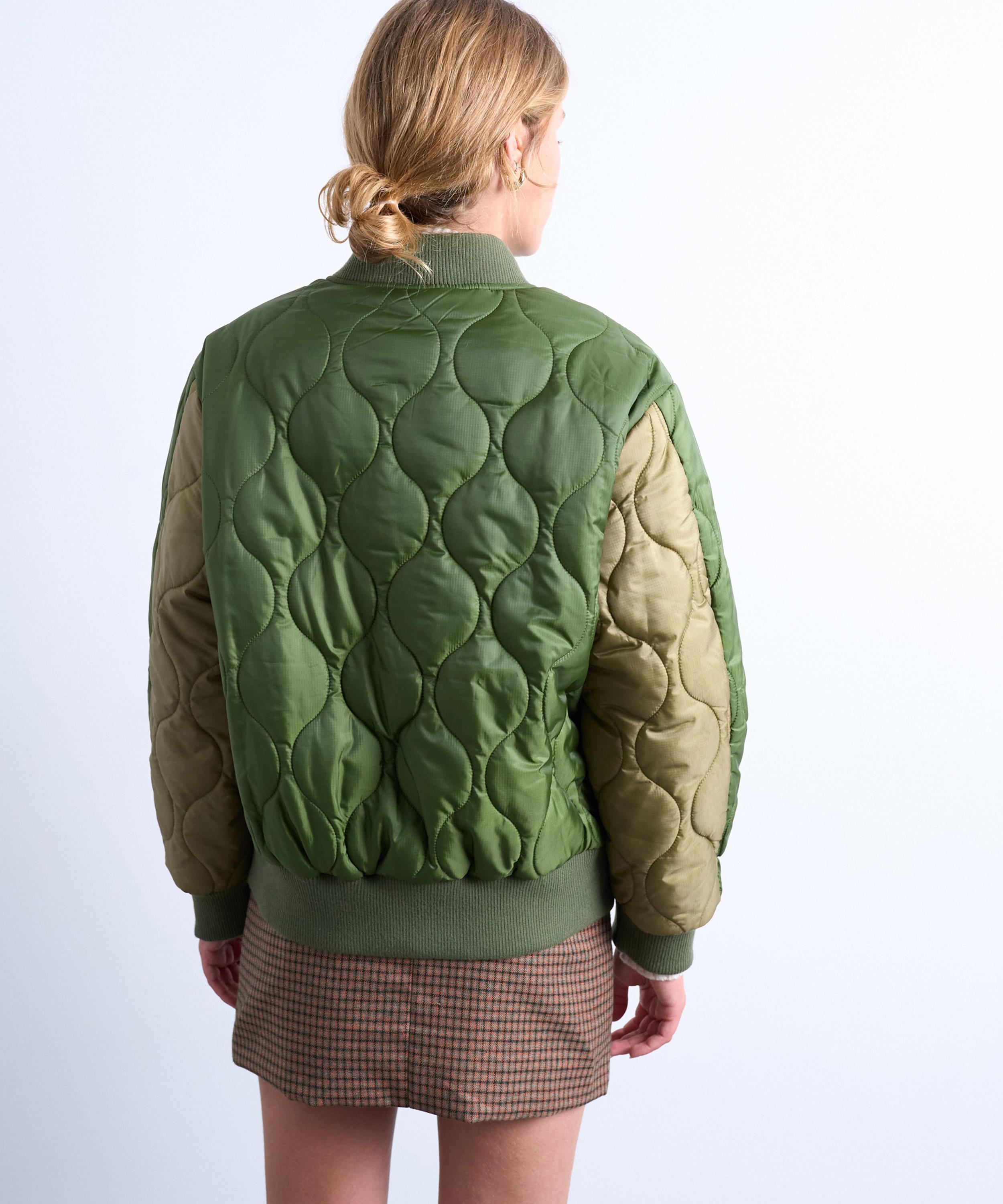 TOPSHOP - Green Contrast Liner Bomber Jacket image number 3
