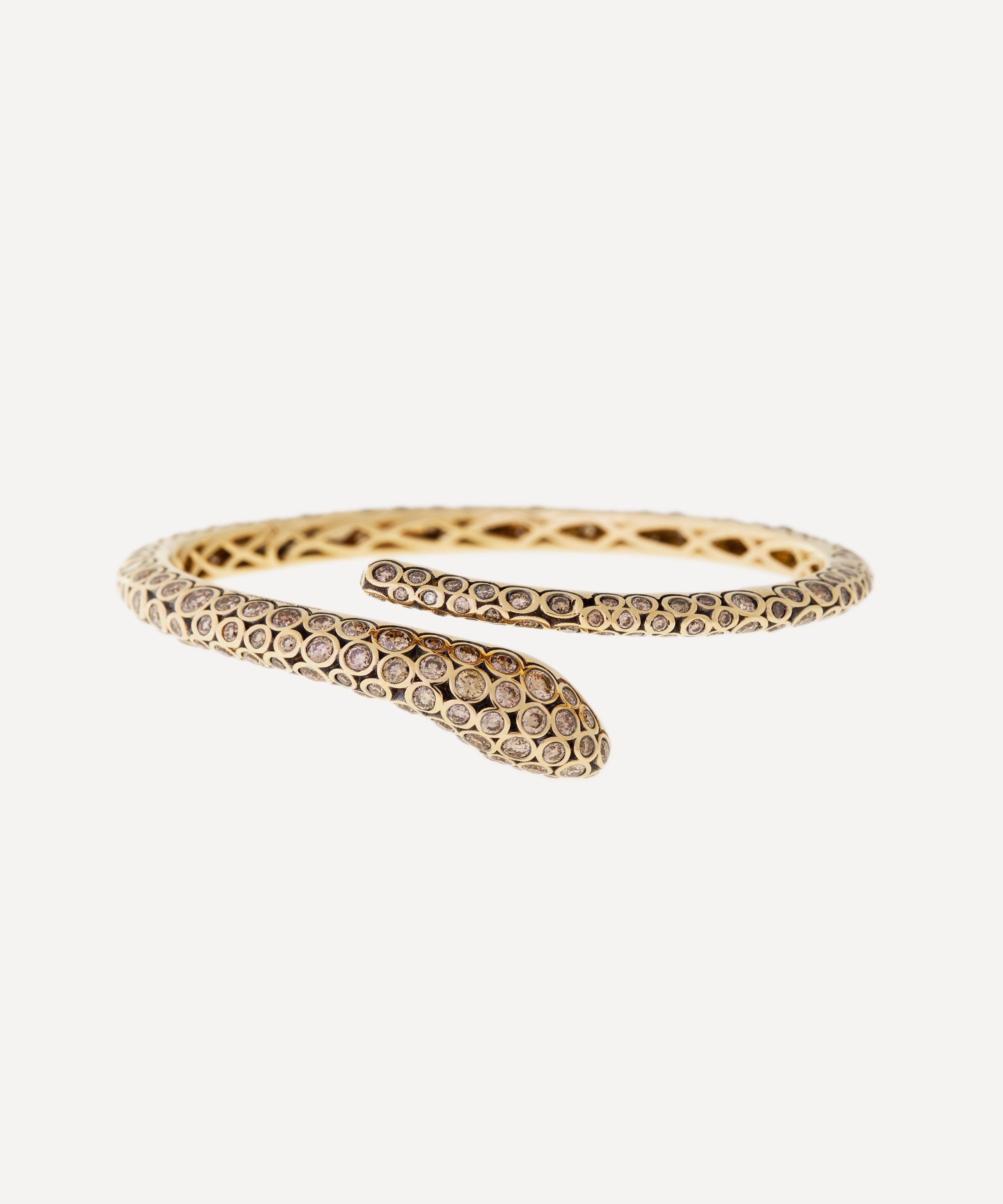 Selim Mouzannar - 18ct Gold Basilik Diamond Bangle image number 0