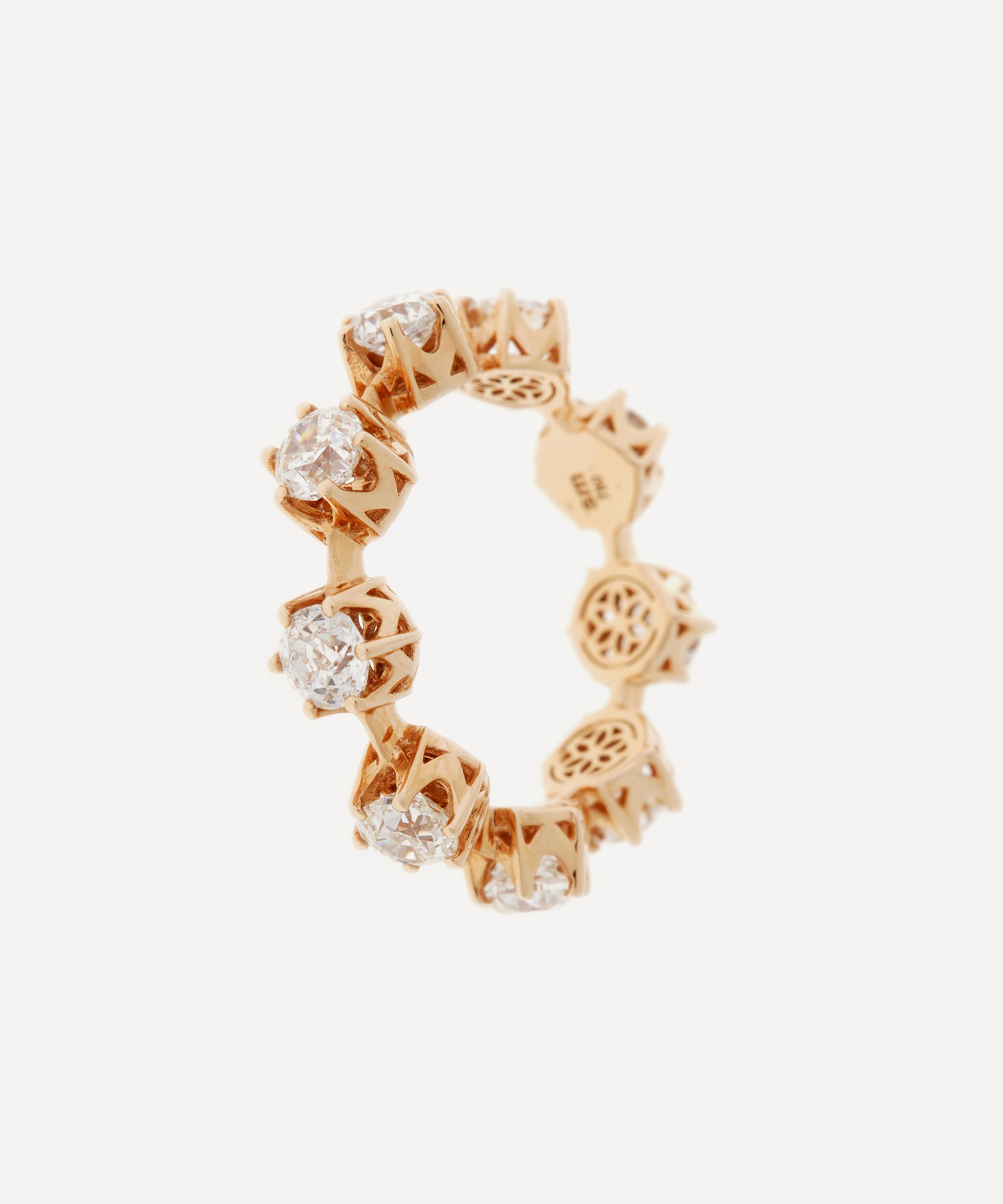 Selim Mouzannar - 18ct Rose Gold Alliance Diamond Eternity Band Ring image number 0